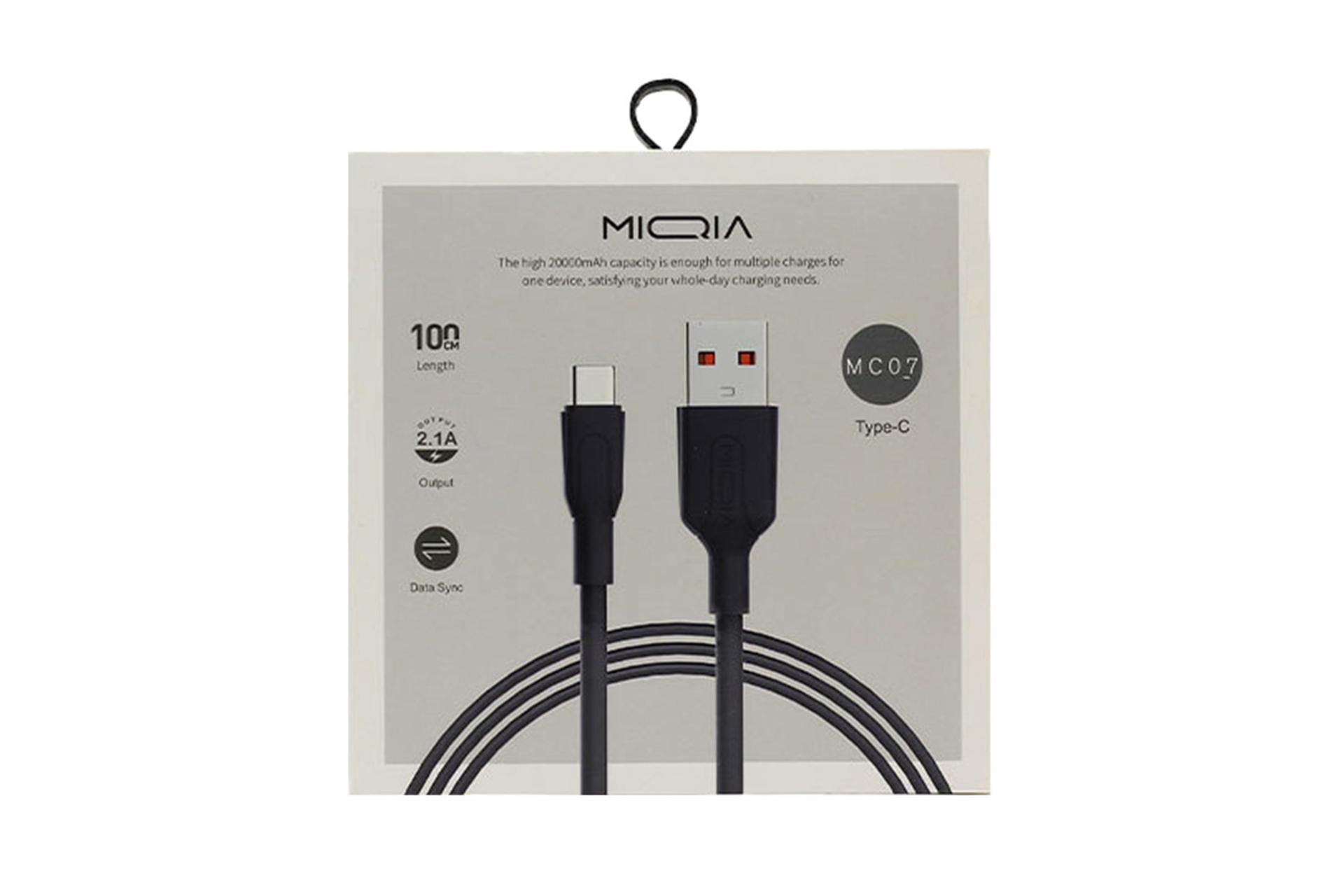 جعبه کابل شارژ USB میکیا Type-A به Type-C مدل MC07 با طول 1 متر