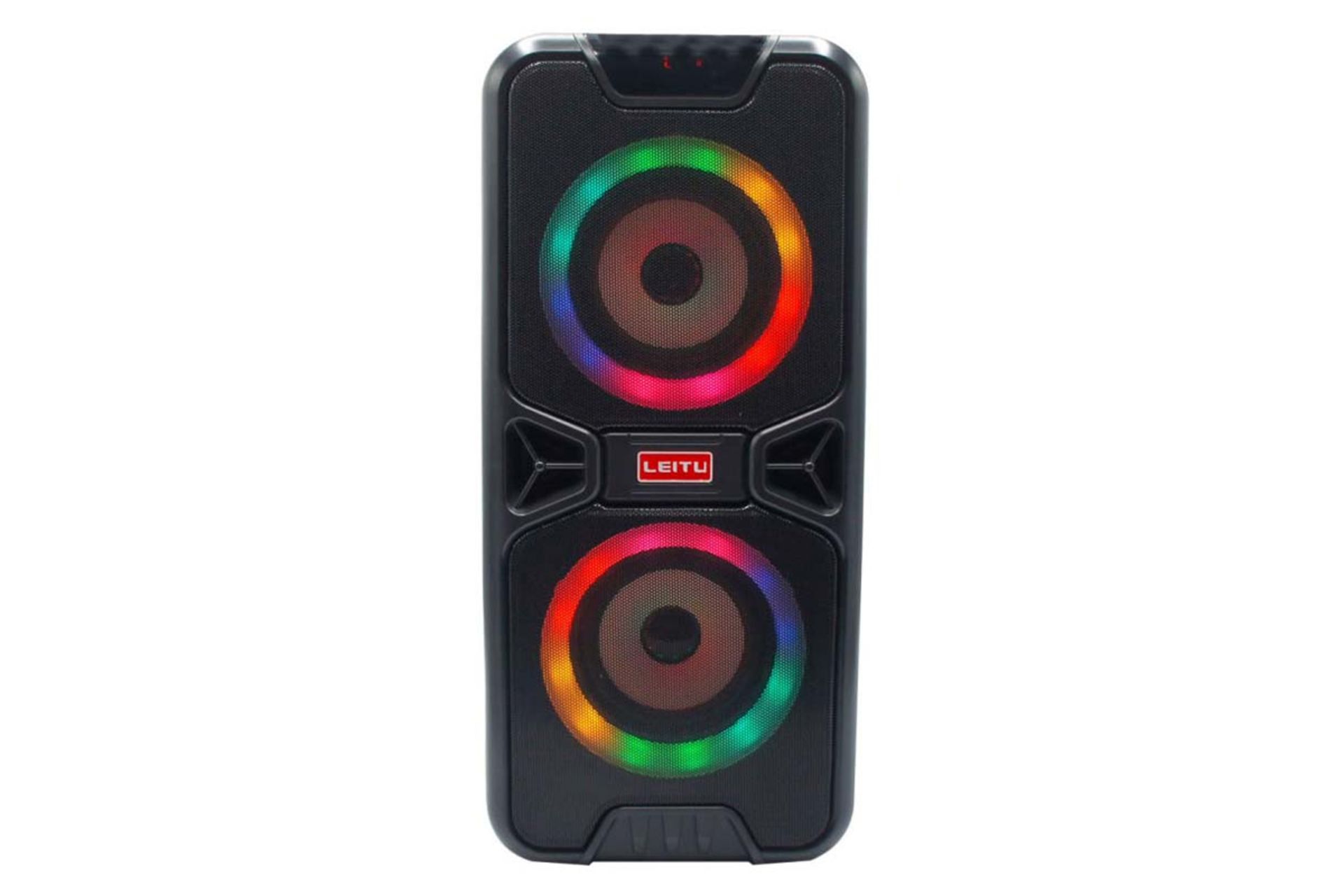 نمای جلو و نورپردازی اسپیکر لیتو Partybox 100