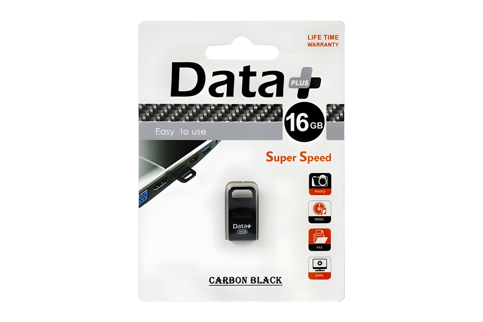 جعبه فلش مموری دیتاپلاس Data+ CARBON BLACK 16GB USB 2.0