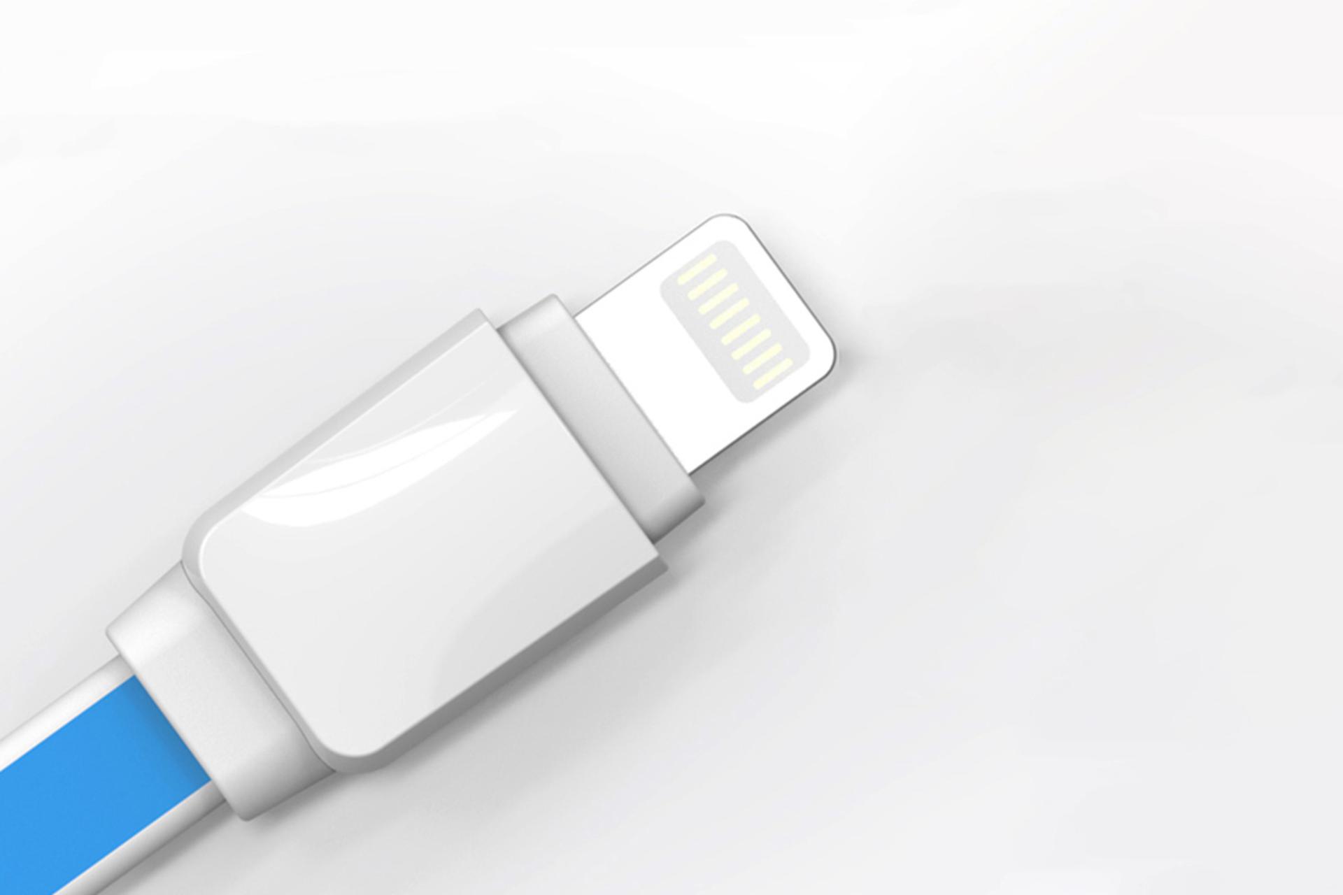 کانکتور و اتصال کابل شارژ USB الدینیو Type-A به Lightning مدل XS-07 با طول 1 متر
