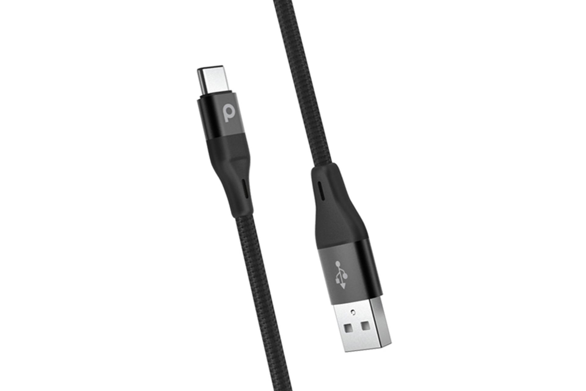 کانکتور و اتصال کابل شارژ USB پرودو Type-A به Type-C مدل Safe Braided با طول 1.2 متر