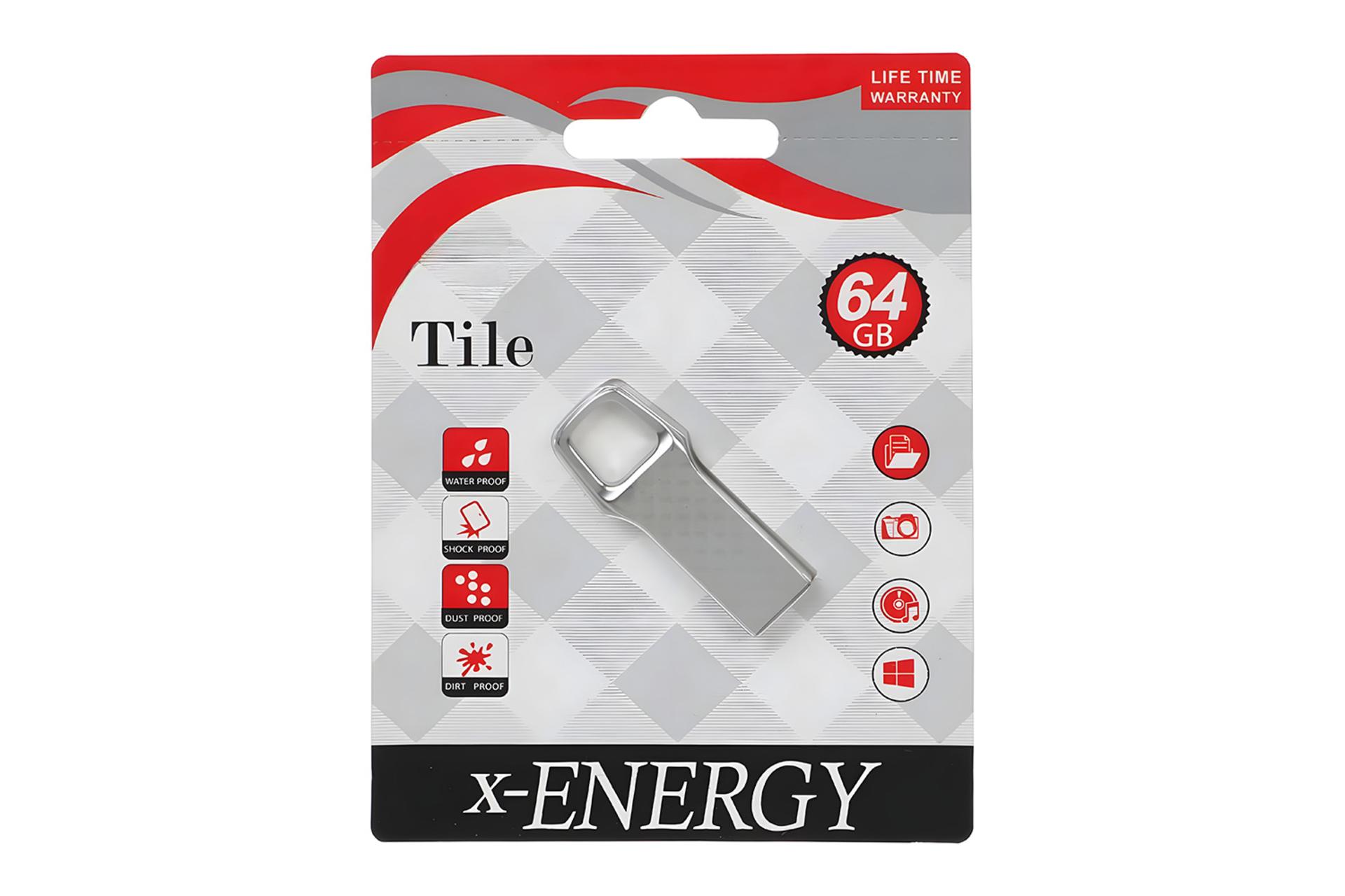 جعبه فلش مموری ایکس انرژی x-Energy Tile 64GB USB 2.0