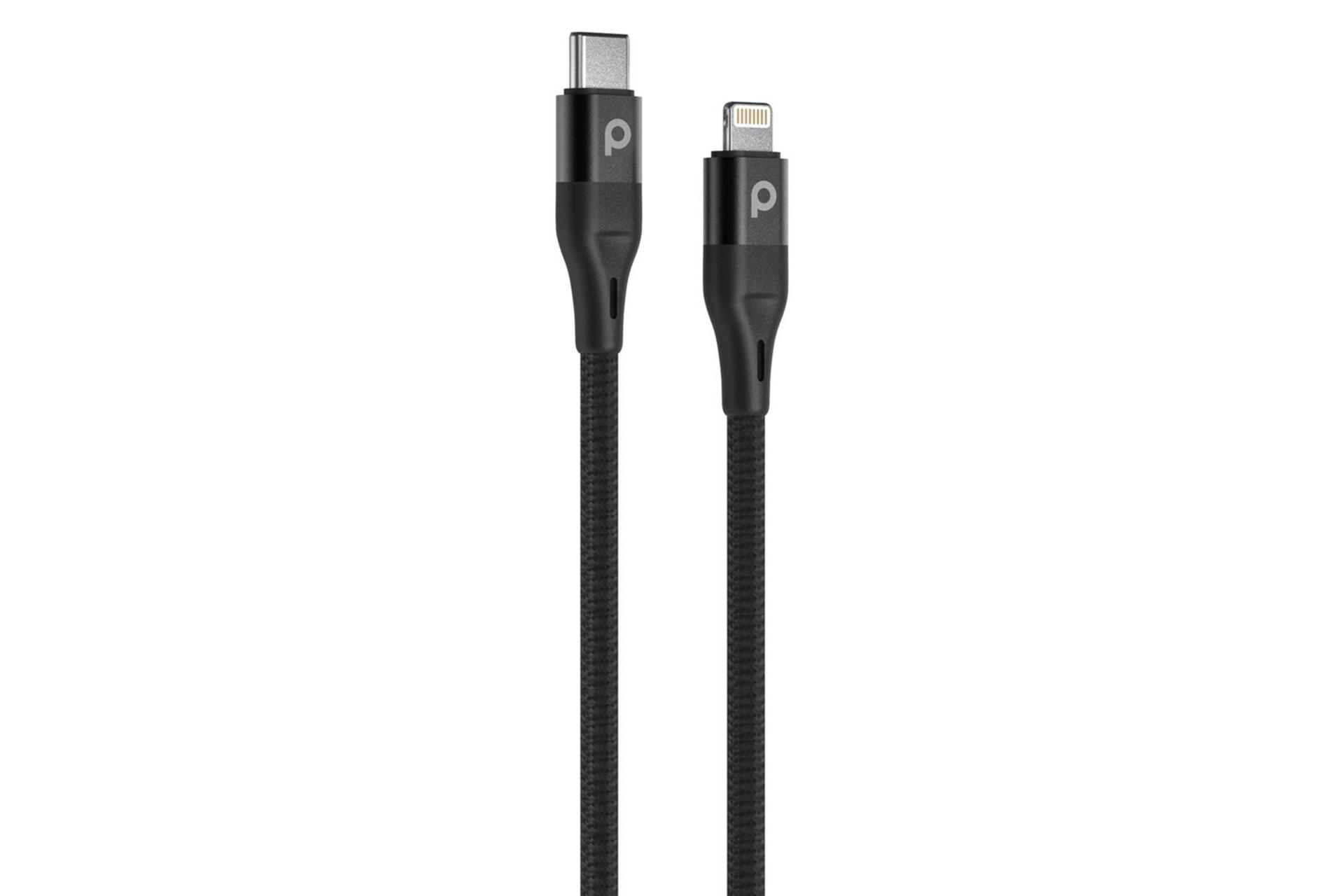 کابل شارژ USB پرودو Type-C به Lightning مدل Aluminum Braided با طول 1.2 متر رنگ مشکی