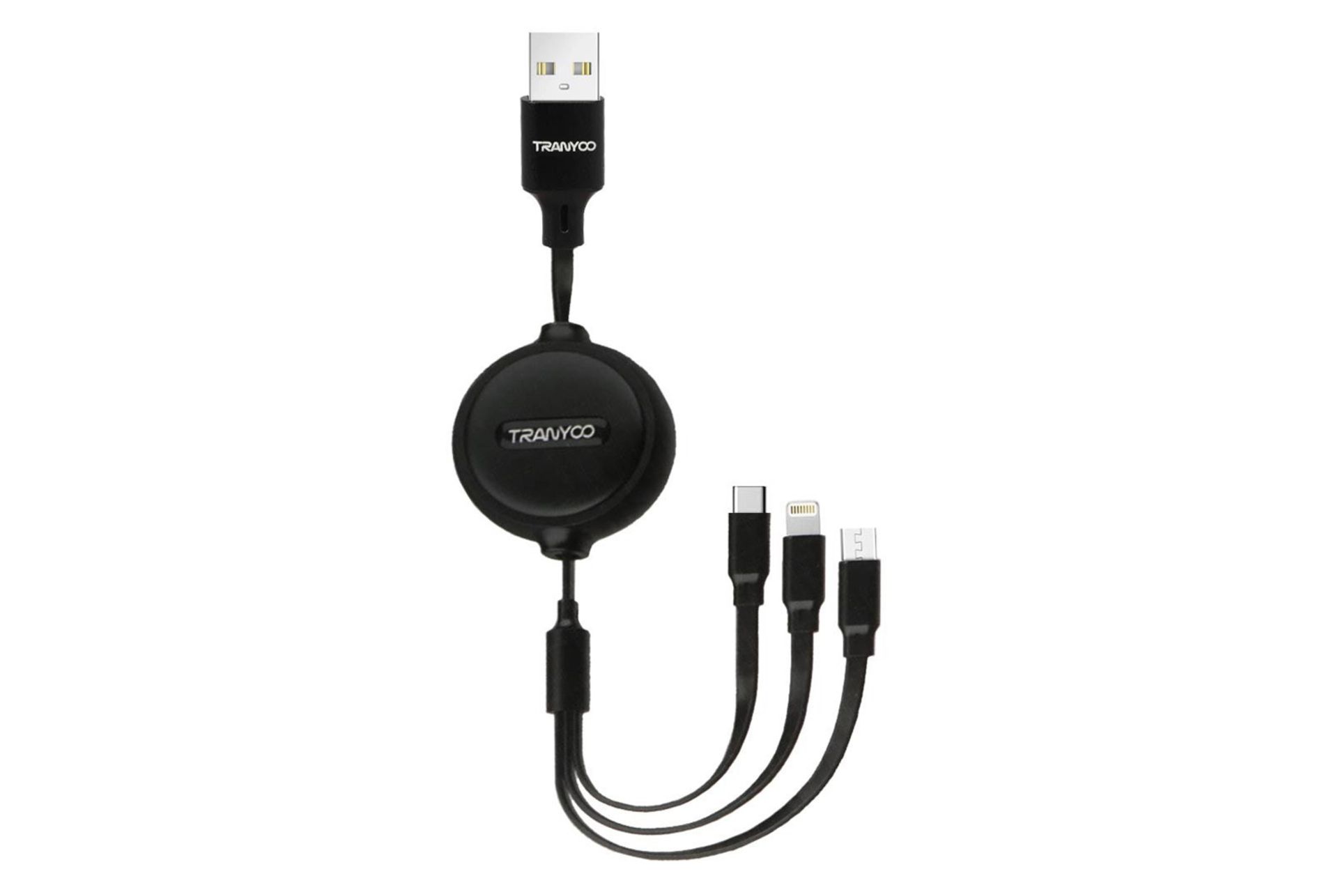 کابل شارژ USB ترانیو Type-A به Type-C+Micro-USB+Lightning مدل T-XS7 3in1 با طول 1.2 متر