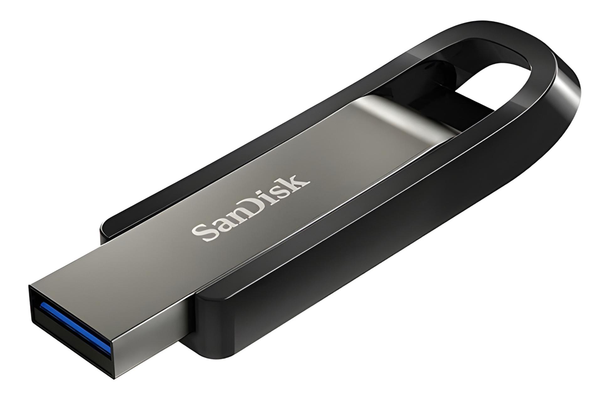 نمای کناری فلش مموری سن دیسک SanDisk Extreme Go CZ810 128GB USB 3.2