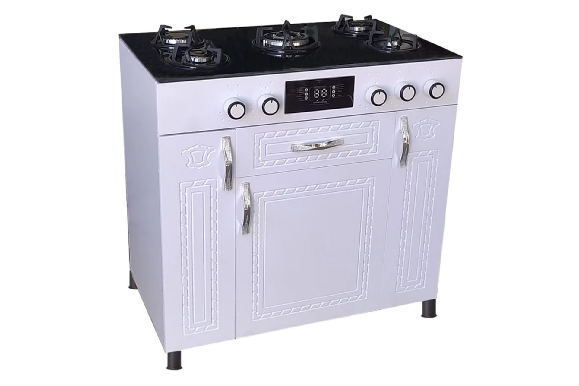 نمای سمت چپ اجاق گاز دنپاسر DENMDF4D رنگ سفید