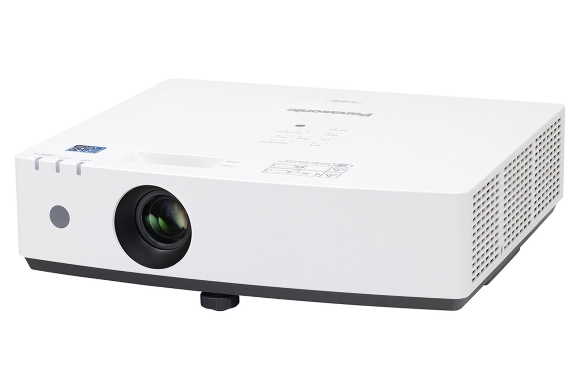 ویدیو پروژکتور پاناسونیک Panasonic PT-LMX420 نمای جلو و راست رنگ سفید