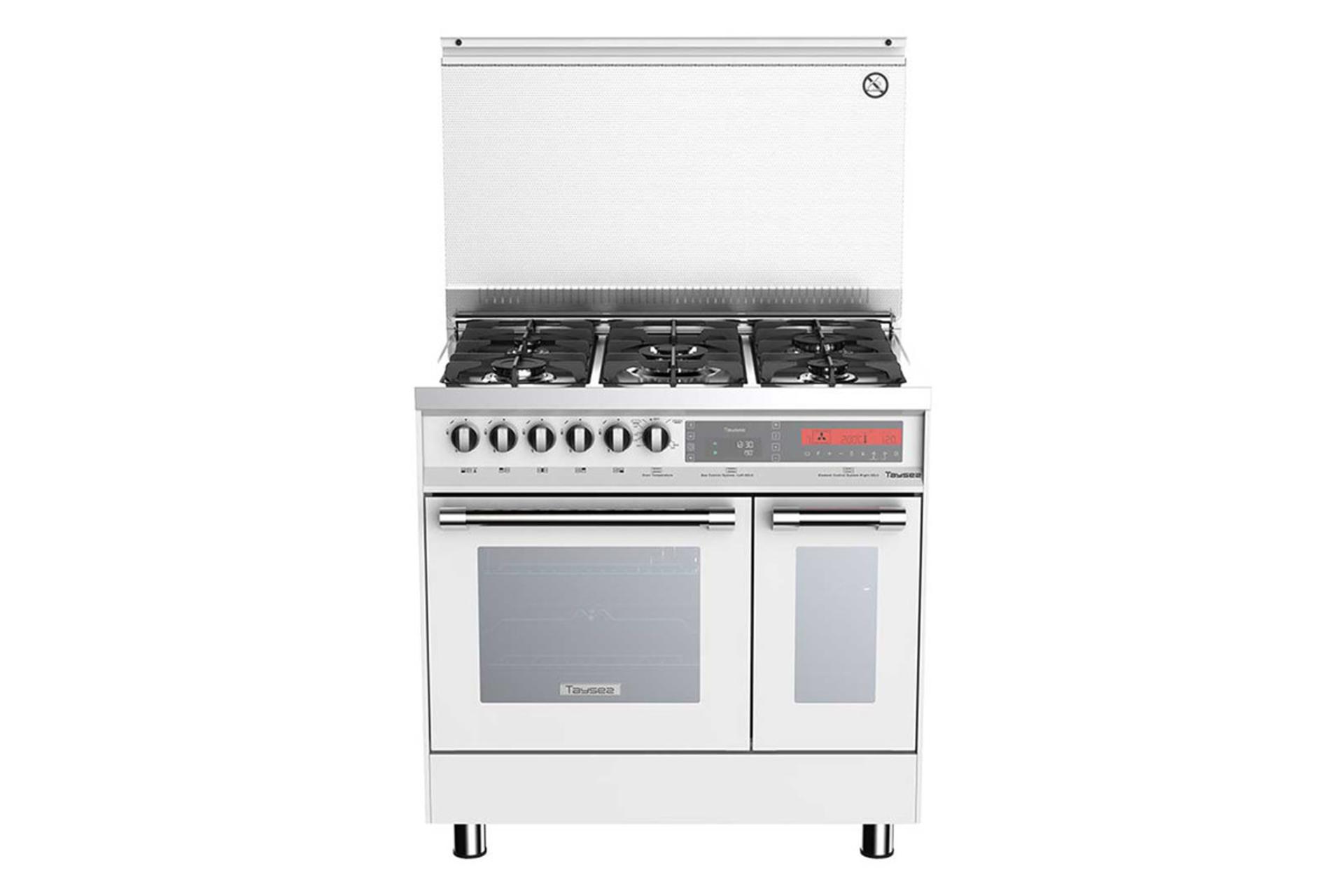 نمای جلوی اجاق گاز تایسز TGC5-612 رنگ سفید