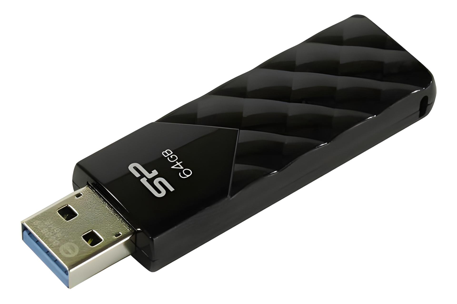 نمای کناری فلش مموری سیلیکون پاور Silicon Power Blaze B03 64GB USB 3.2