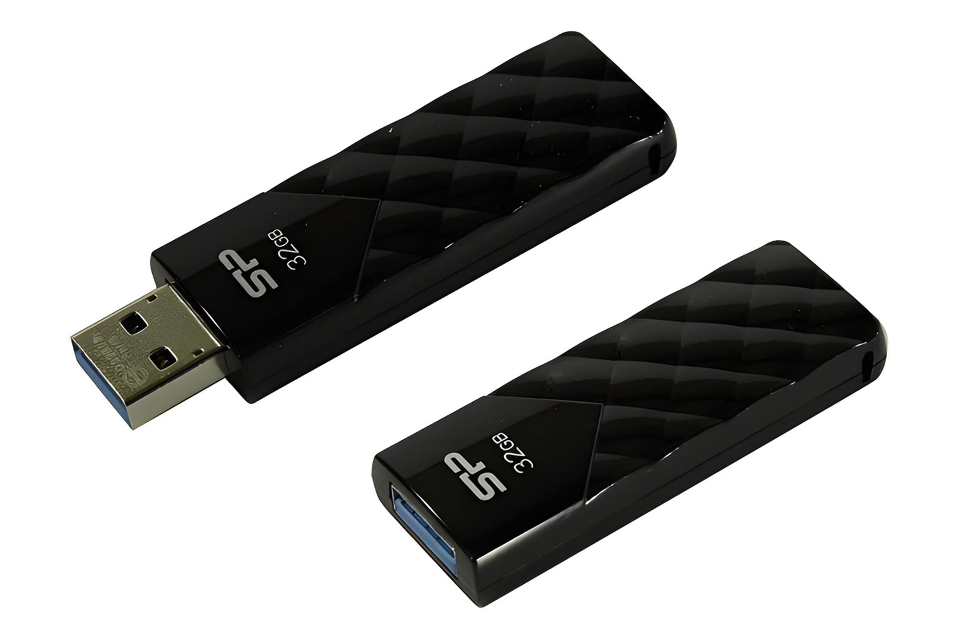 نمای کناری فلش مموری سیلیکون پاور Silicon Power Blaze B03 32GB USB 3.2