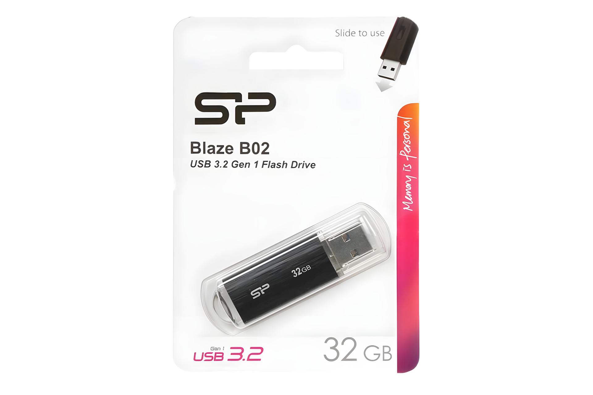 جعبه فلش مموری سیلیکون پاور Silicon Power Blaze B02 32GB USB 3.2