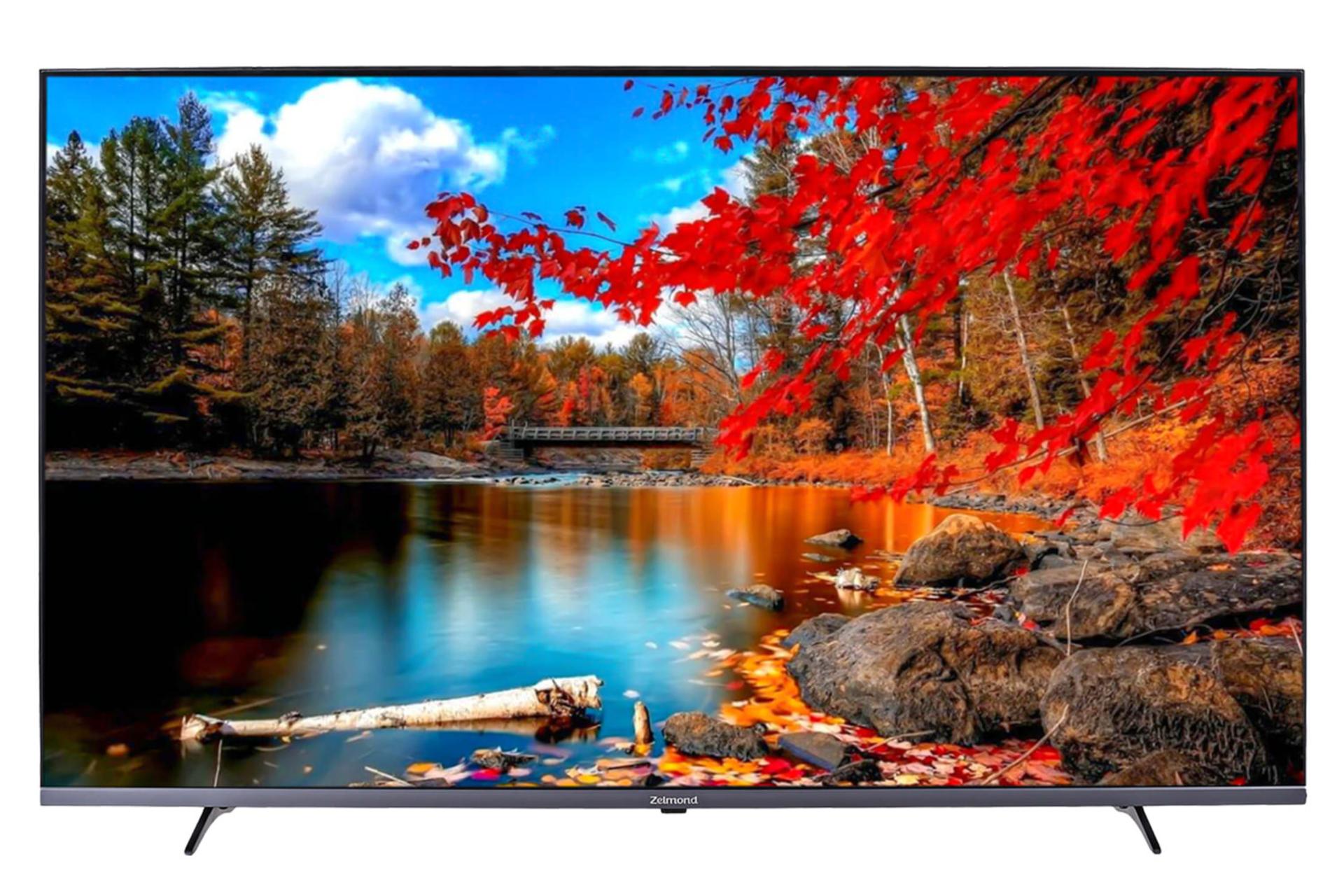 تلویزیون زلموند Zelmond PANAZ780 نمای جلو صفحه نمایش روشن