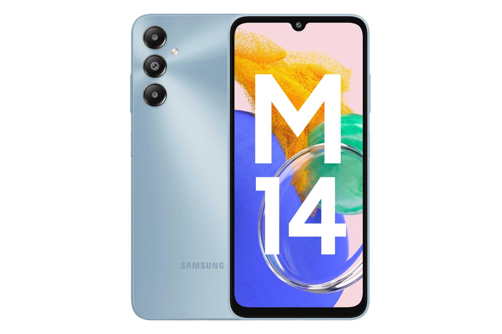 پنل جلو و پشت گوشی موبایل گلکسی M14 سامسونگ 4G آبی روشن / Samsung Galaxy M14 4G