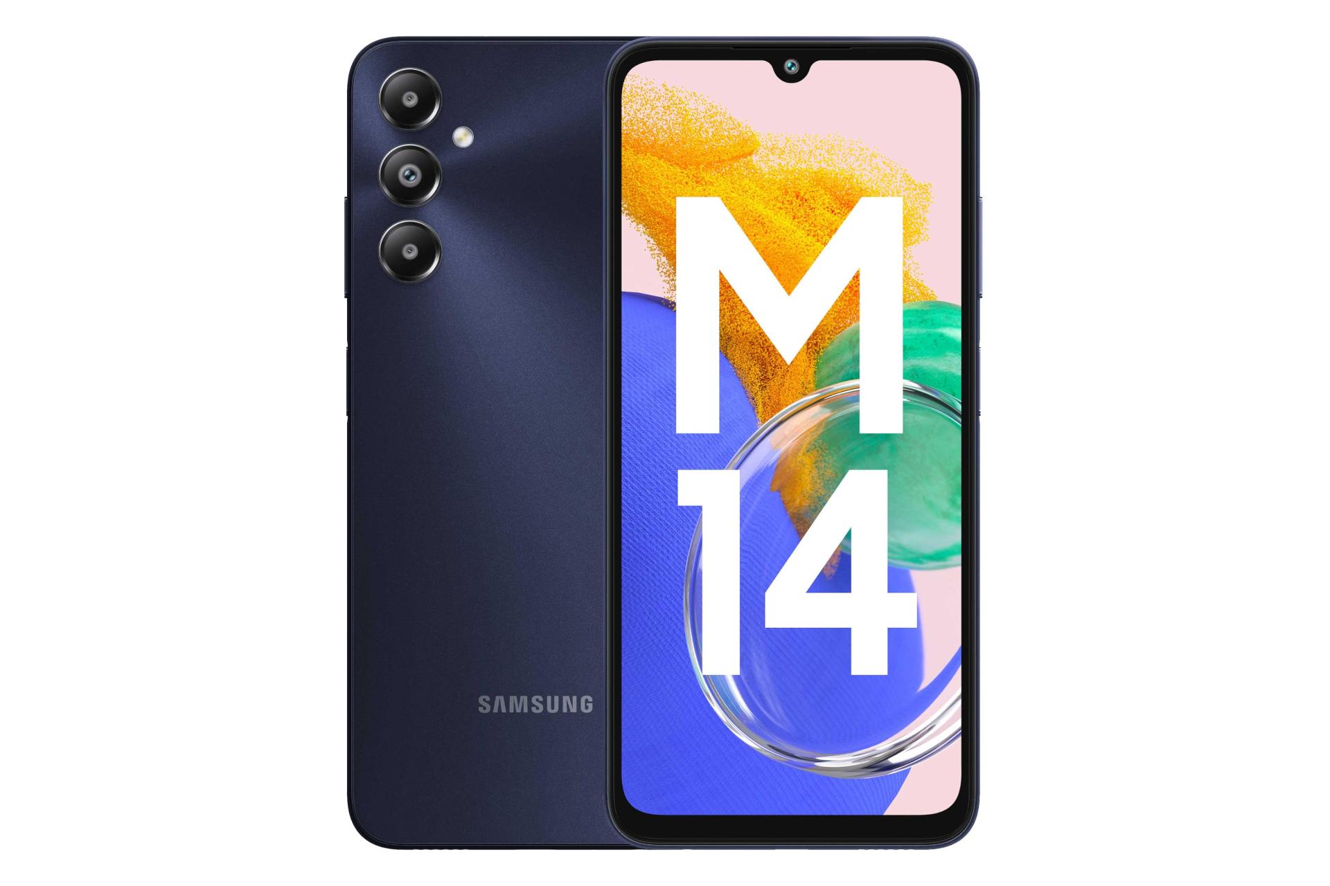 پنل جلو و پشت گوشی موبایل گلکسی M14 سامسونگ 4G سرمه ای / Samsung Galaxy M14 4G