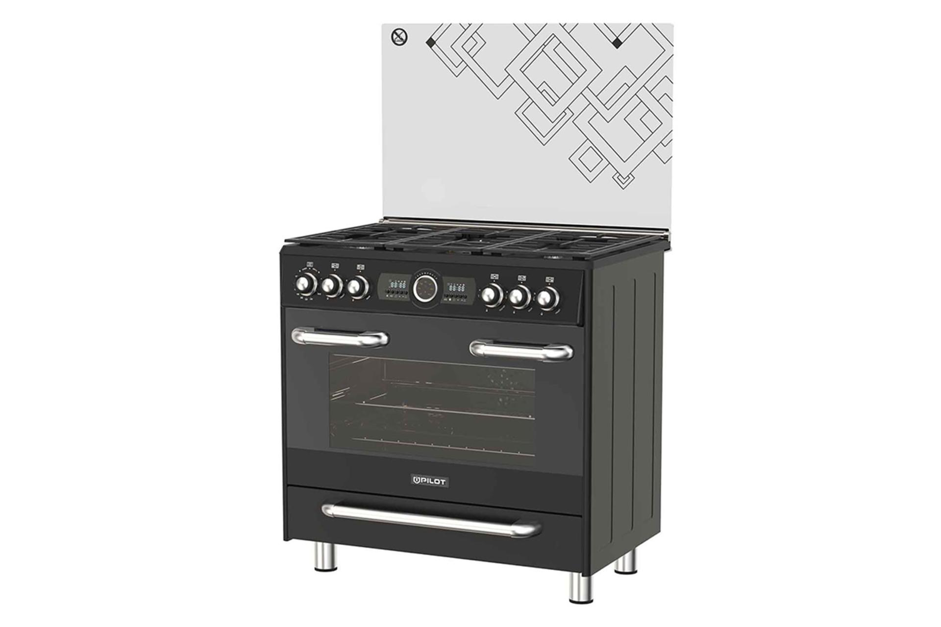 نمای سمت راست اجاق گاز پیلوت PT2 رنگ مشکی