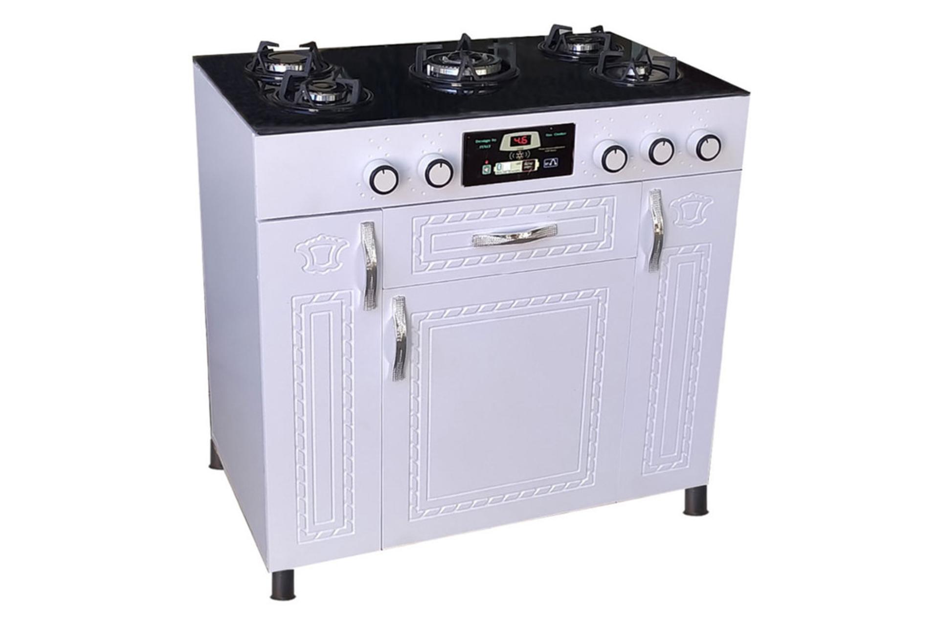 نمای سمت چپ اجاق گاز دنپاسر 4DFLASH رنگ سفید