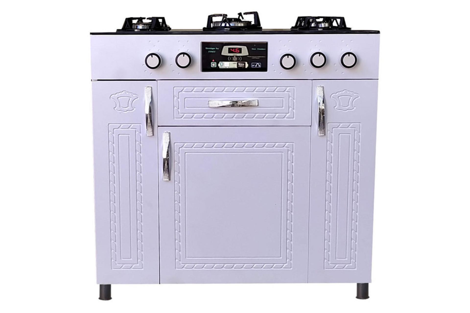 نمای جلوی اجاق گاز دنپاسر 4DFLASH رنگ سفید