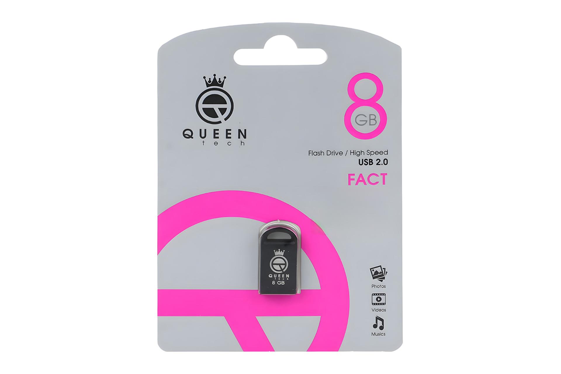 جعبه فلش مموری کوئین تک Queen Tech FACT 8GB USB 2.0