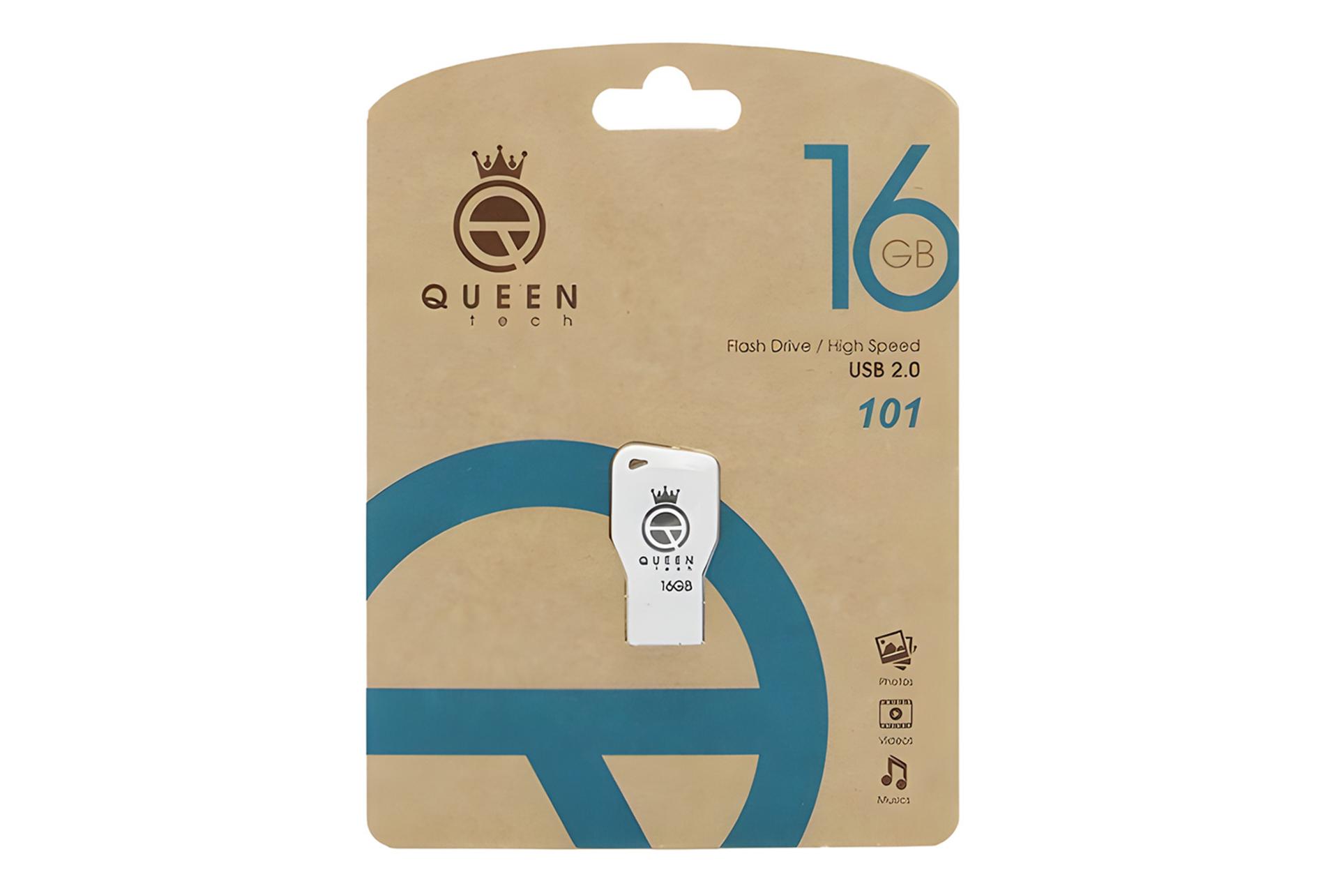 جعبه فلش مموری کوئین تک Queen Tech 101 16GB USB 2.0