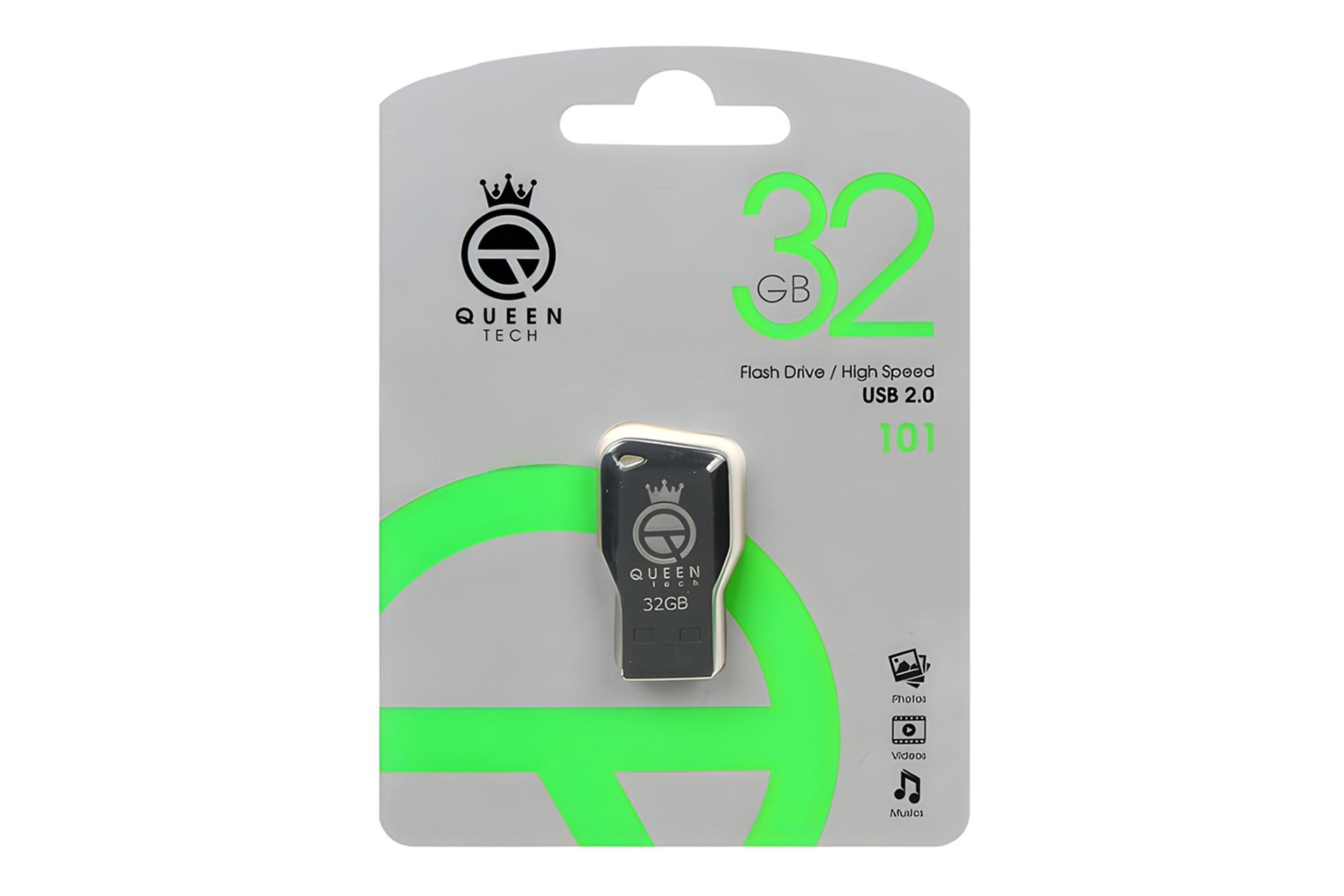 جعبه فلش مموری کوئین تک Queen Tech 101 32GB USB 2.0