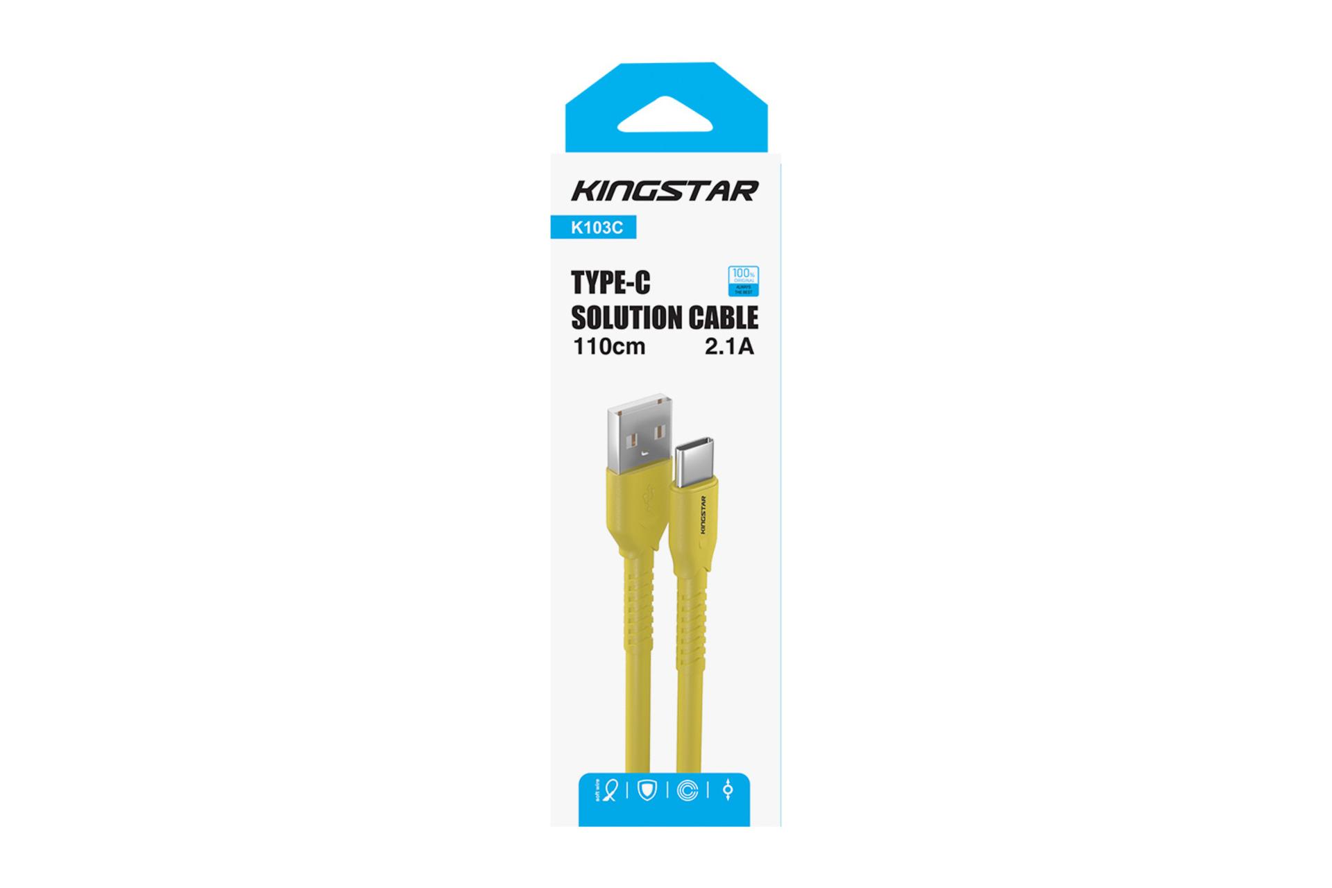 جعبه کابل شارژ USB کینگ استار Type-A به Type-C مدل K103C با طول 1.1 متر