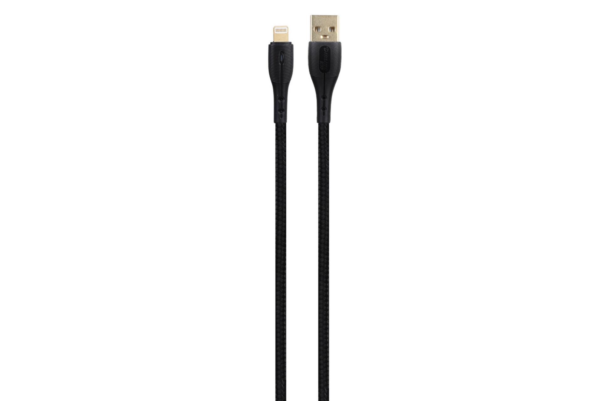 کابل شارژ USB دینلاین Type-A به Lightning مدل DC-94L با طول 1 متر رنگ مشکی