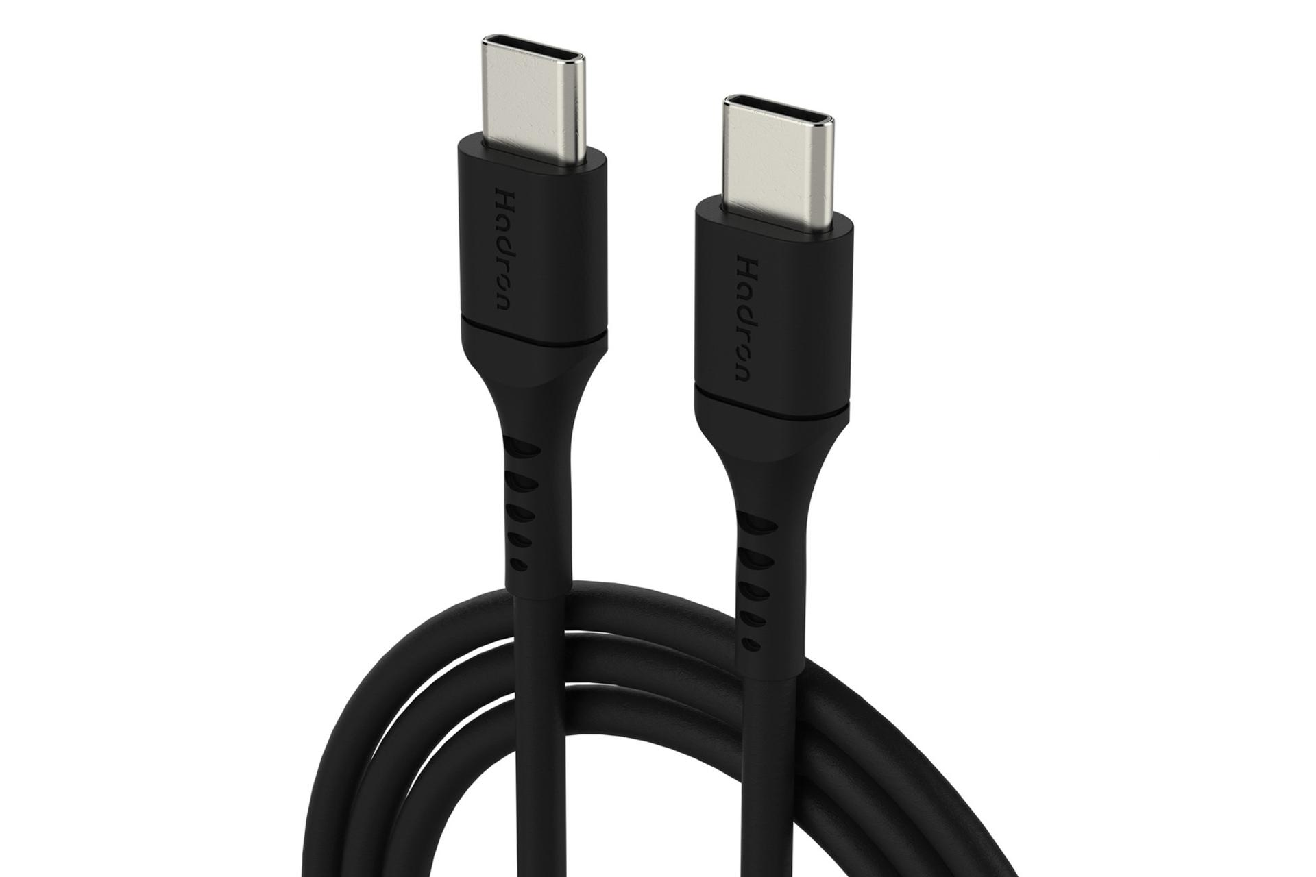کابل شارژ USB هادرون Type-C به Type-C مدل HTC-C-C01 با طول 1 متر رنگ مشکی
