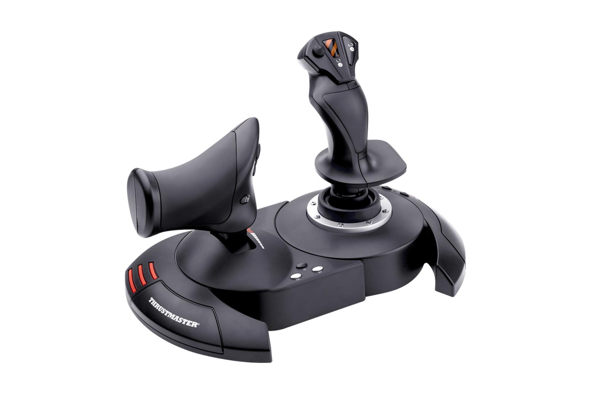 دسته بازی تراستمستر Thrustmaster T.Flight Hotas X نمای جلو و چپ