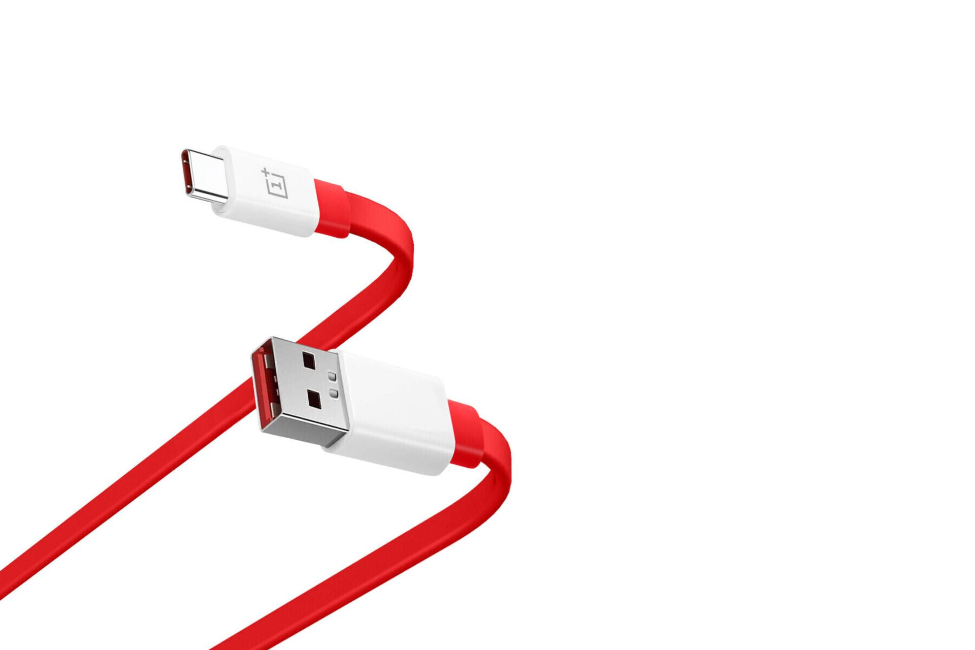 کانکتور و اتصال کابل شارژ USB وان پلاس Type-A به Type-C مدل SUPERVOOC با طول 1 متر
