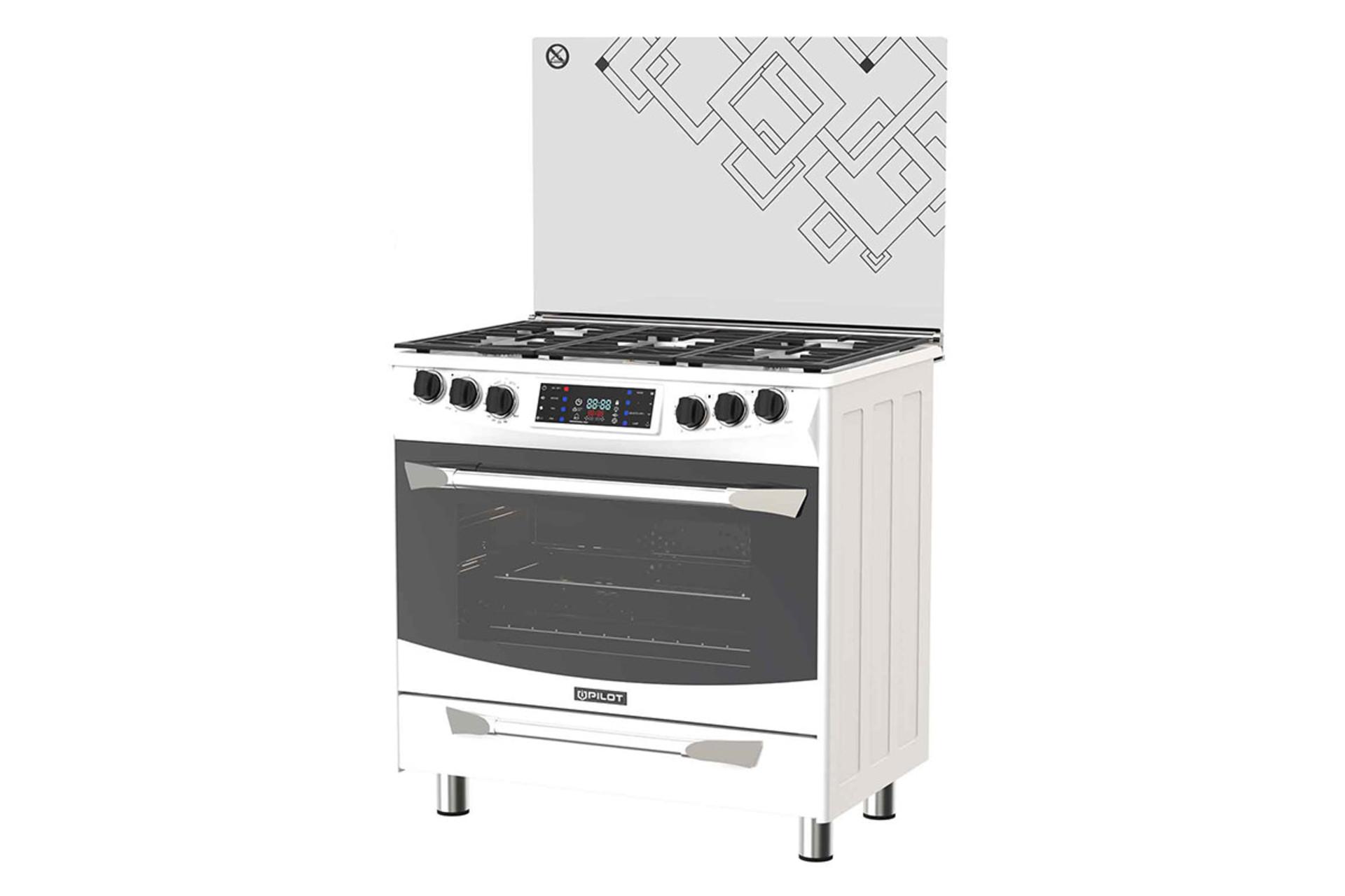 نمای سمت راست اجاق گاز پیلوت DS1 رنگ سفید