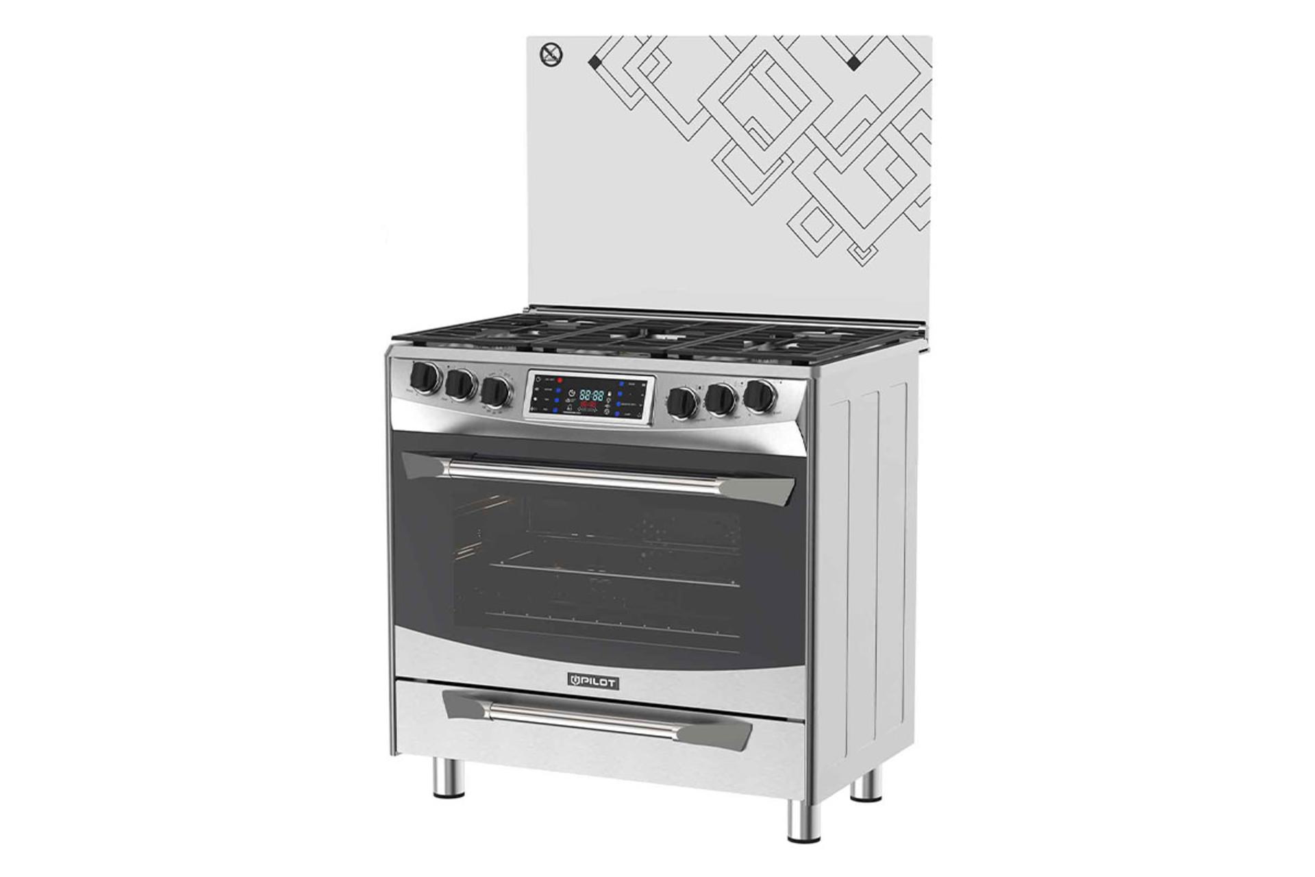 نمای سمت راست اجاق گاز پیلوت DS5 رنگ استیل