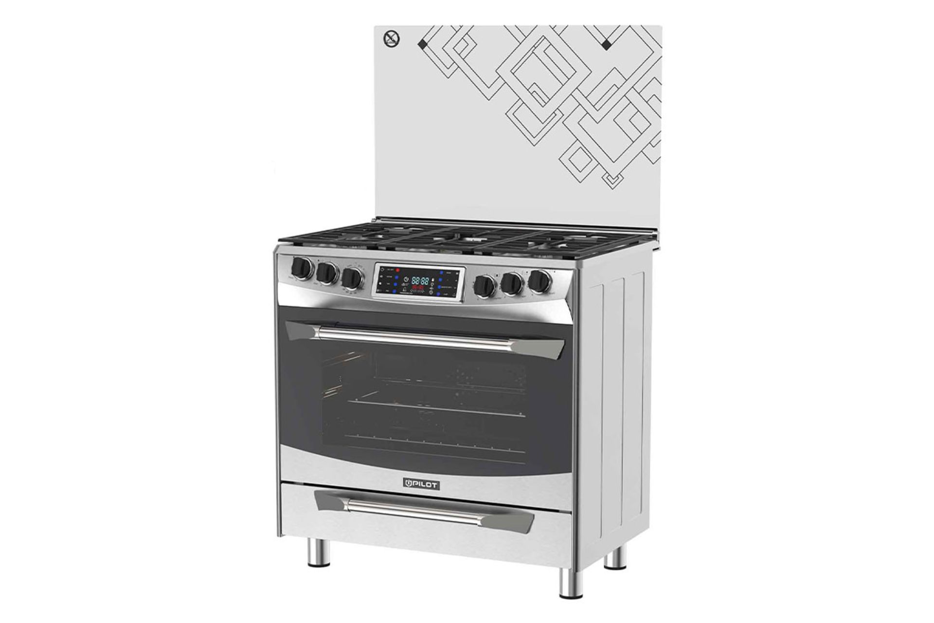 نمای سمت راست اجاق گاز پیلوت DS5 رنگ استیل