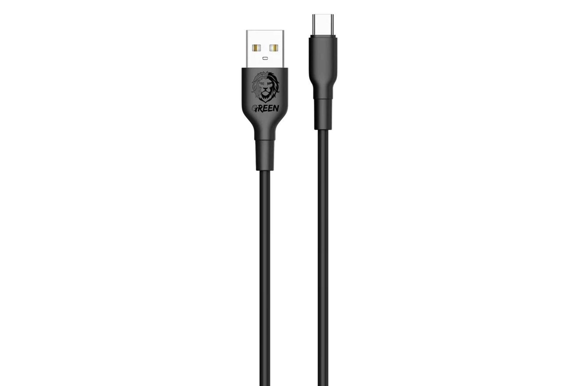 کابل شارژ USB گرین لیون Type-A به Type-C مدل GNCTYC2 با طول 3 متر رنگ مشکی