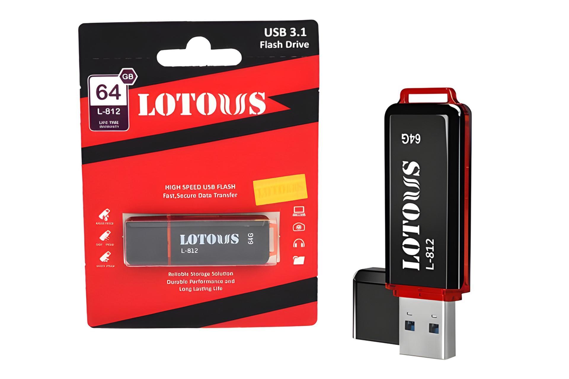 جعبه فلش مموری لوتوس Lotous L-812 64GB USB 3.1