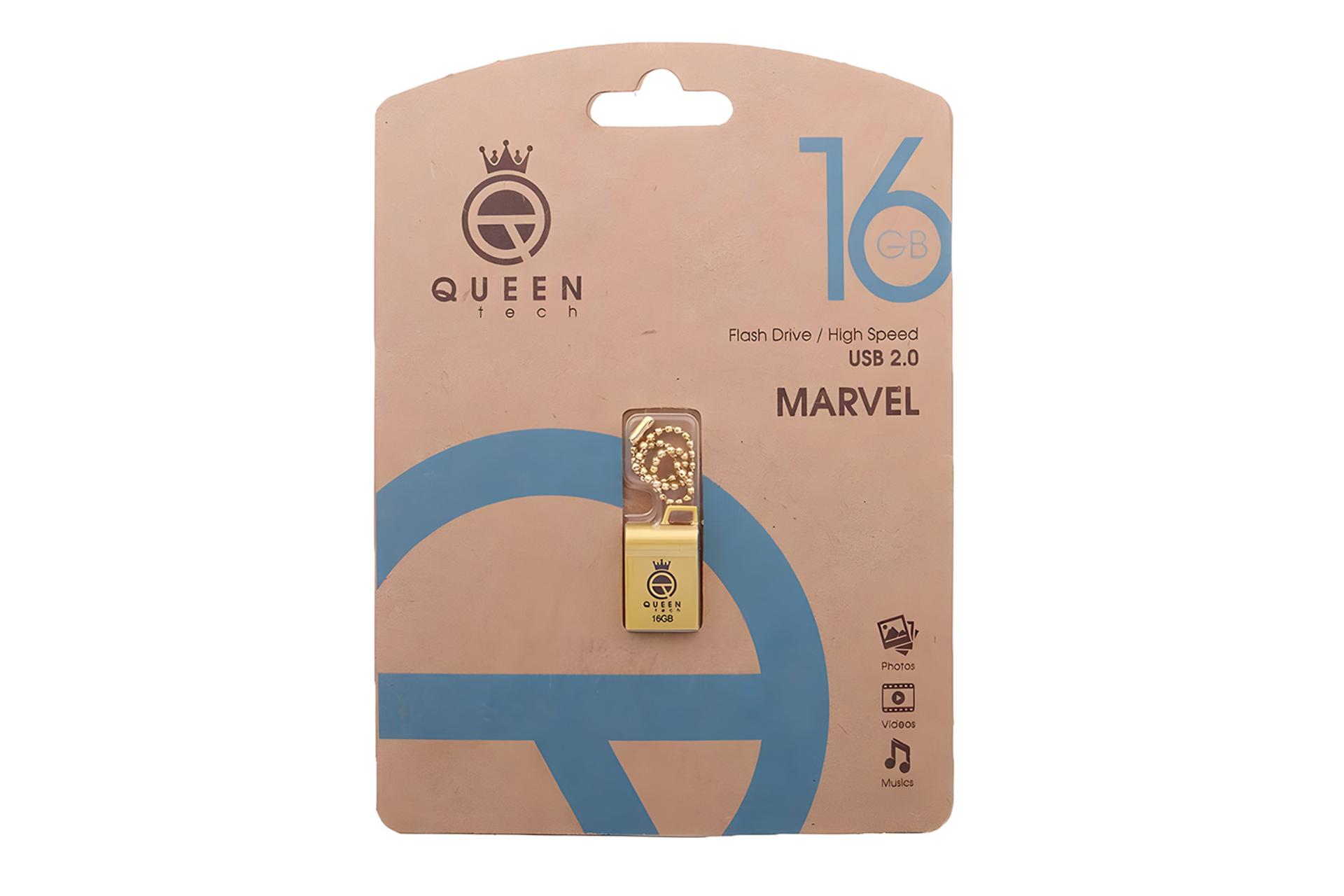 جعبه فلش مموری کوئین تک Queen Tech MARVEL 16GB USB 2.0