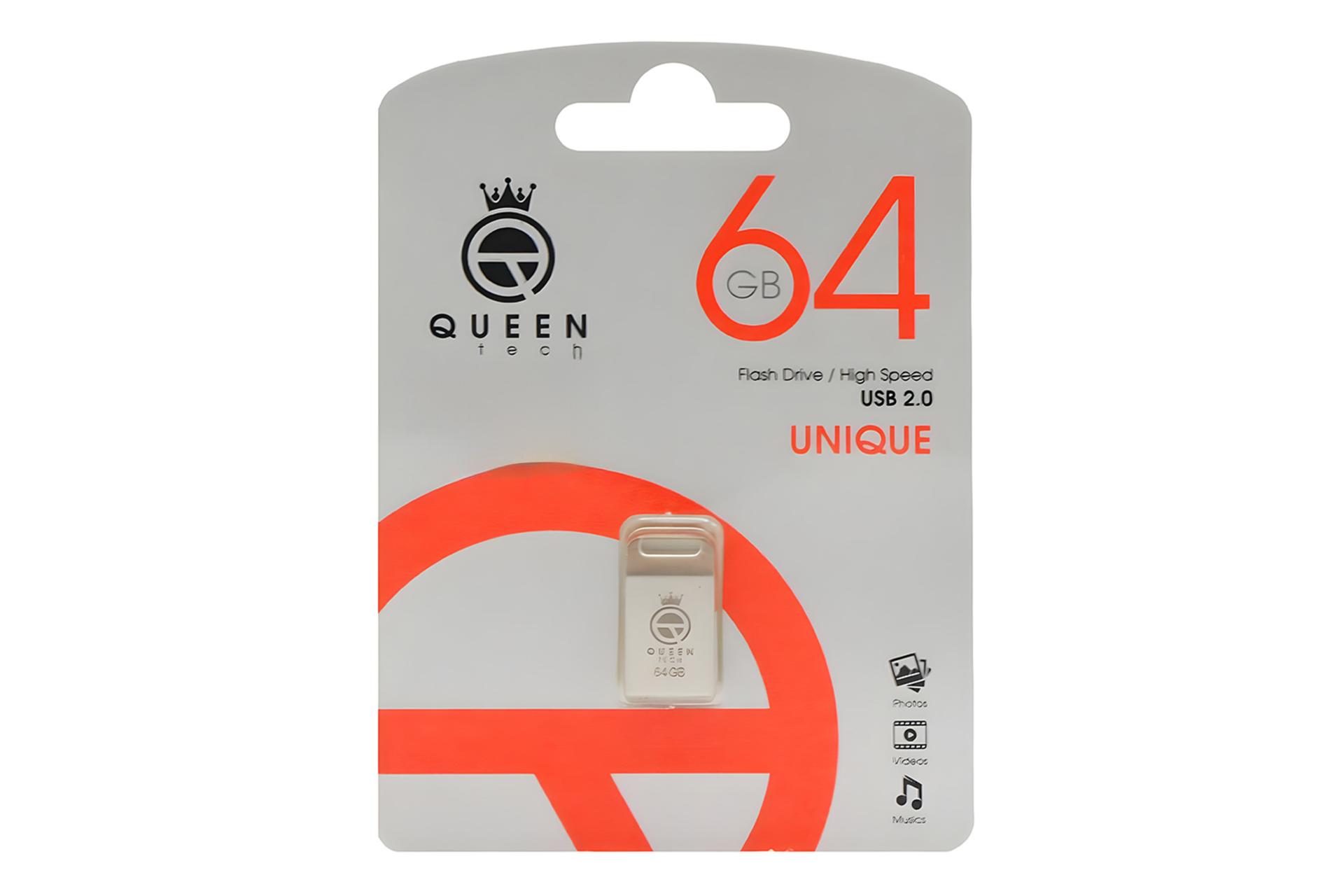 جعبه فلش مموری کوئین تک Queen Tech UNIQUE 64GB USB 2.0