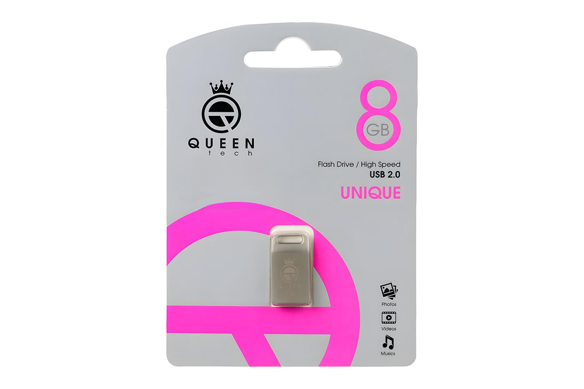 جعبه فلش مموری کوئین تک Queen Tech UNIQUE 8GB USB 2.0