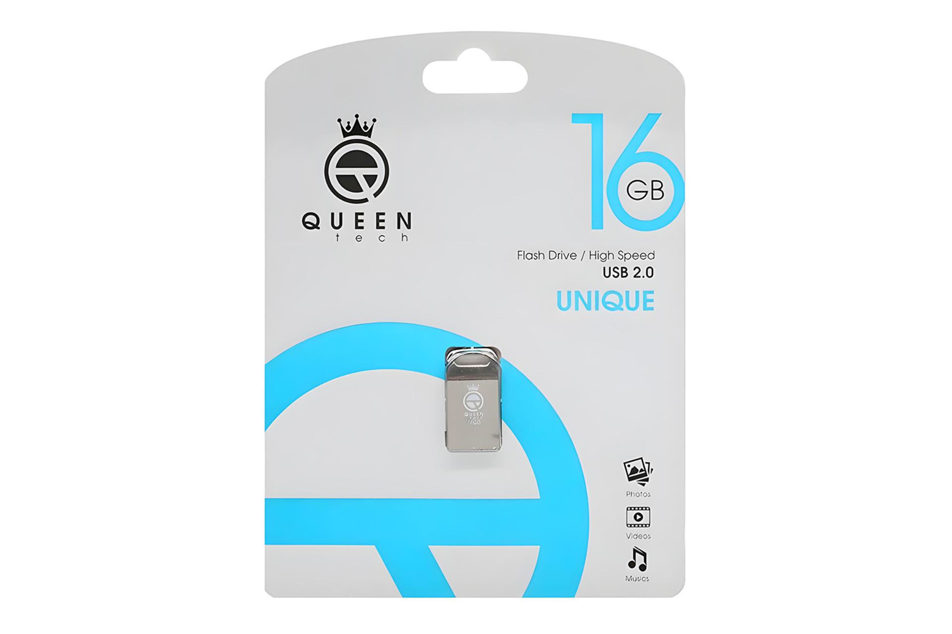 جعبه فلش مموری کوئین تک Queen Tech UNIQUE 16GB USB 2.0