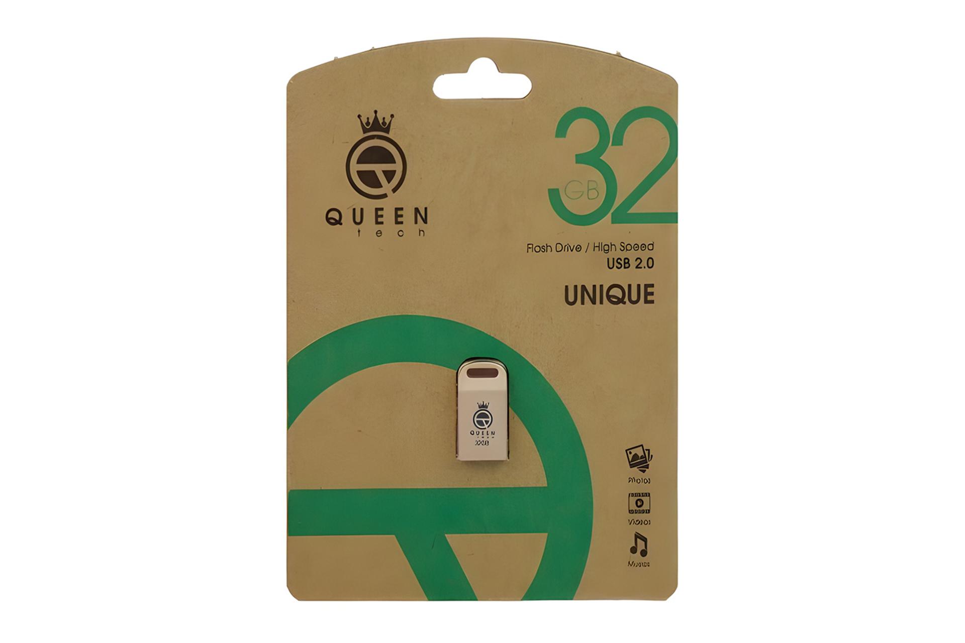 جعبه فلش مموری کوئین تک Queen Tech UNIQUE 32GB USB 2.0