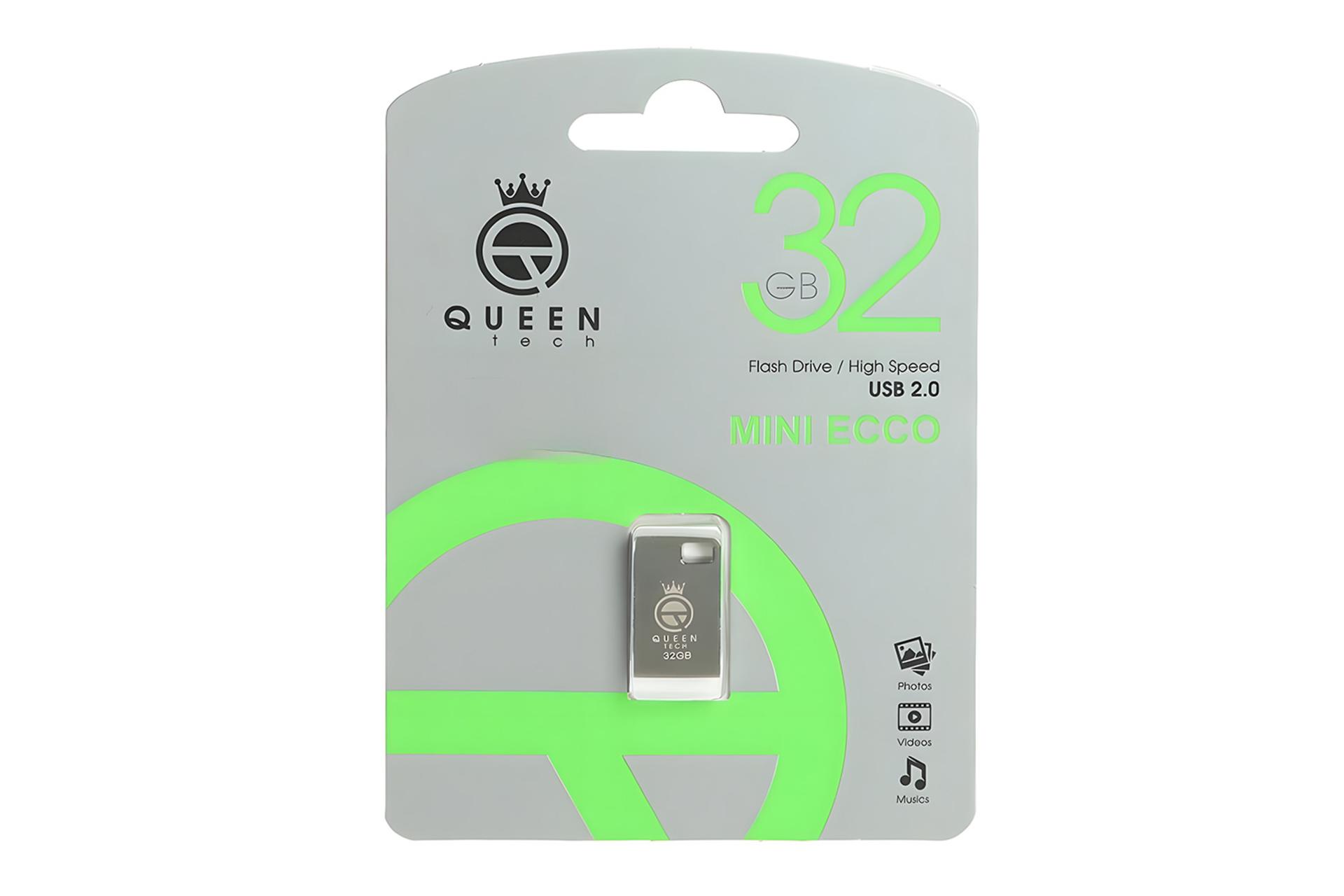 جعبه فلش مموری کوئین تک Queen Tech MINI ECCO 32GB USB 2.0