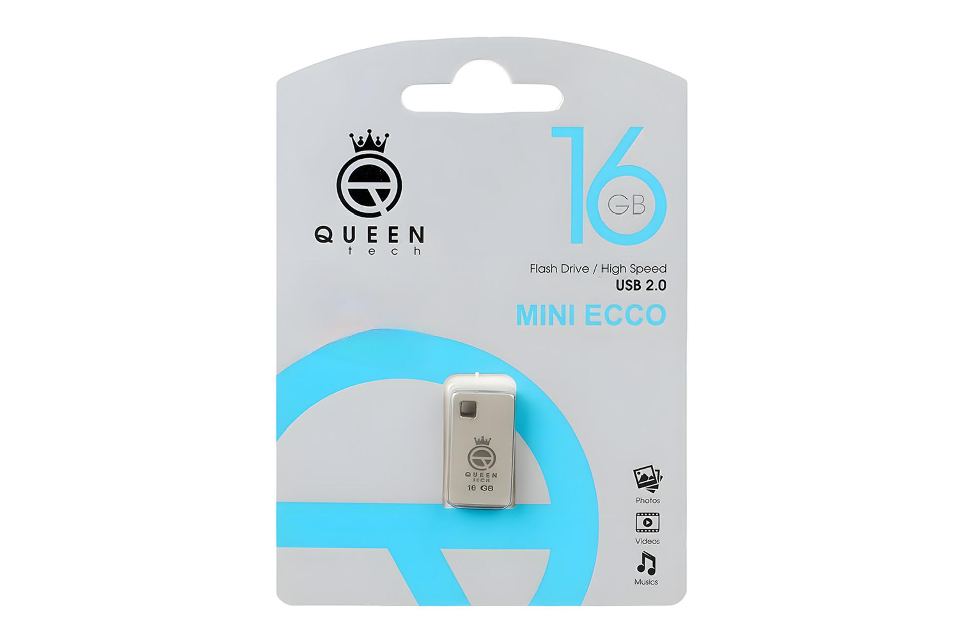 جعبه فلش مموری کوئین تک Queen Tech MINI ECCO 16GB USB 2.0