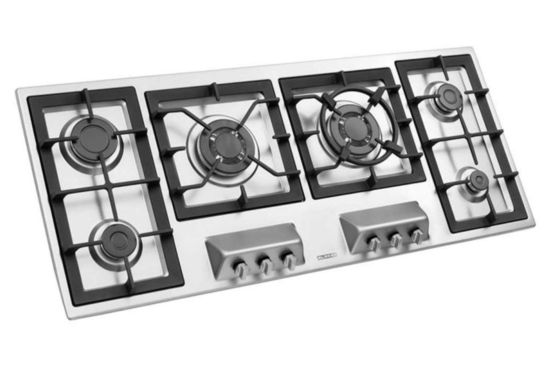 نمای سمت راست اجاق گاز صفحه‌ای استیل البرز S-6125