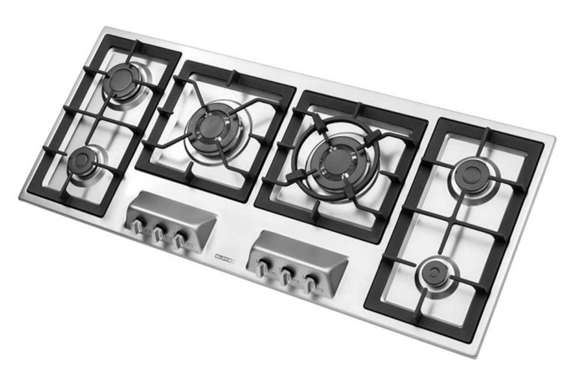 نمای سمت چپ اجاق گاز صفحه‌ای استیل البرز S-6125