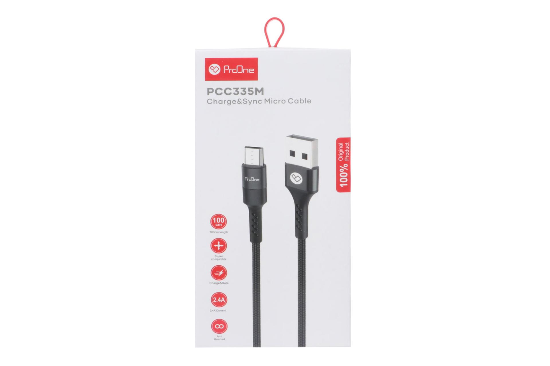 جعبه کابل شارژ USB پرو وان Type-A به Micro-USB مدل PCC335M با طول 1 متر