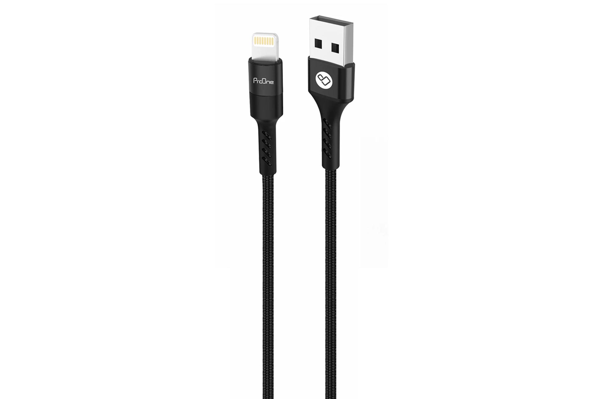 کانکتور و اتصال کابل شارژ USB پرو وان Type-A به Lightning مدل PCC340L با طول 1 متر