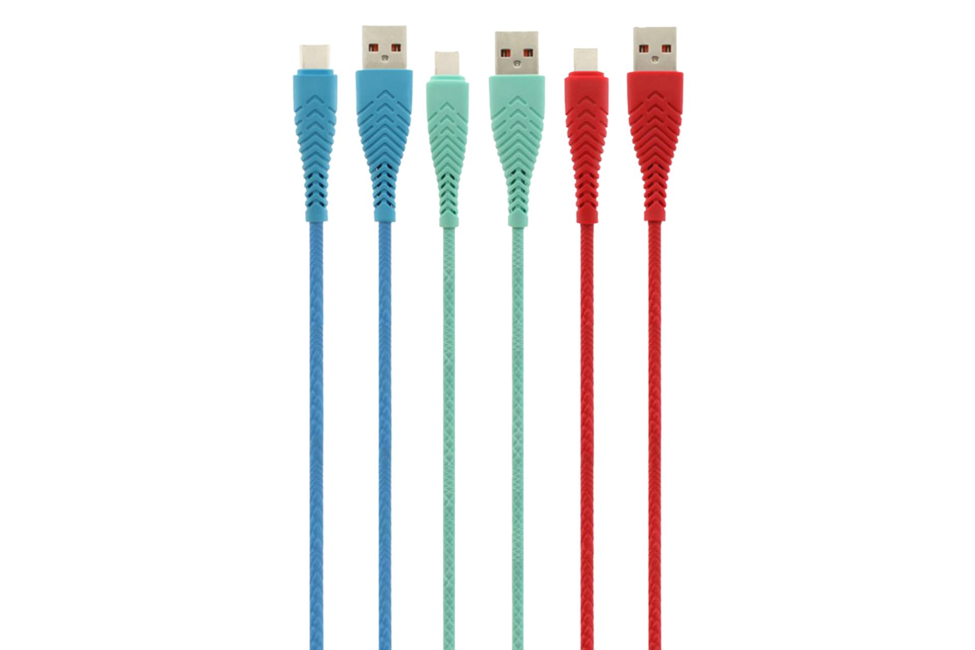 رنگ بندی کابل شارژ USB پرو وان Type-A به Type-C مدل PCC165 با طول 1 متر