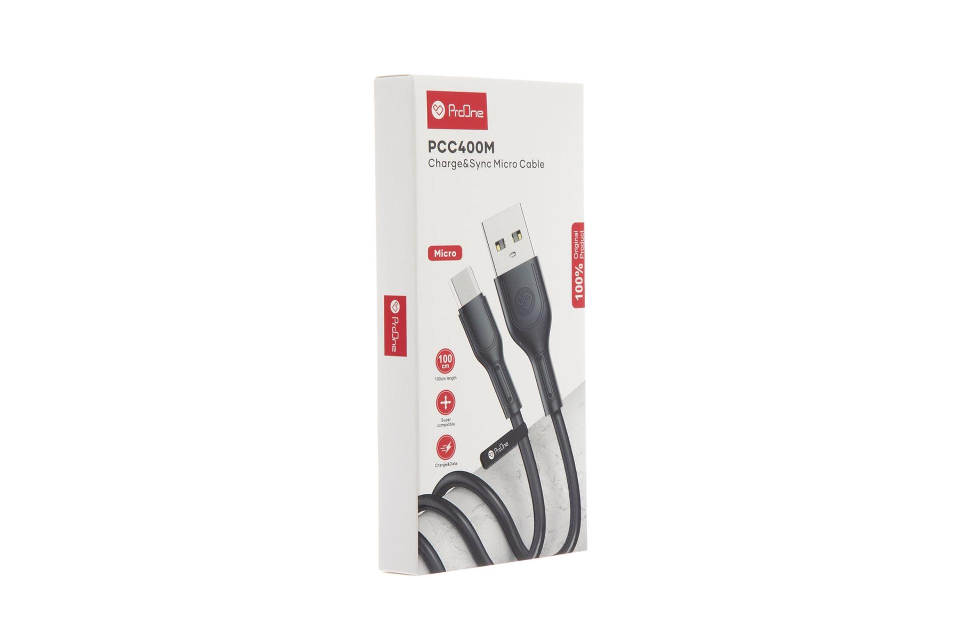 جعبه کابل شارژ USB پرو وان Type-A به Micro-USB مدل PCC400M با طول 1 متر