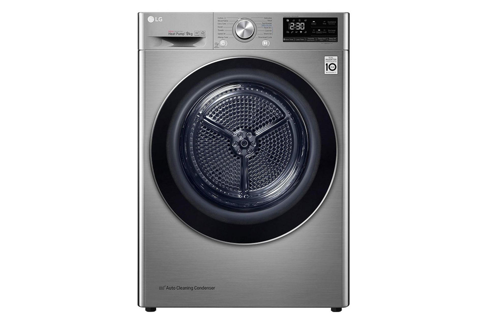 خشک کن ال جی LG FDV909 نمای جلو رنگ نقره ای