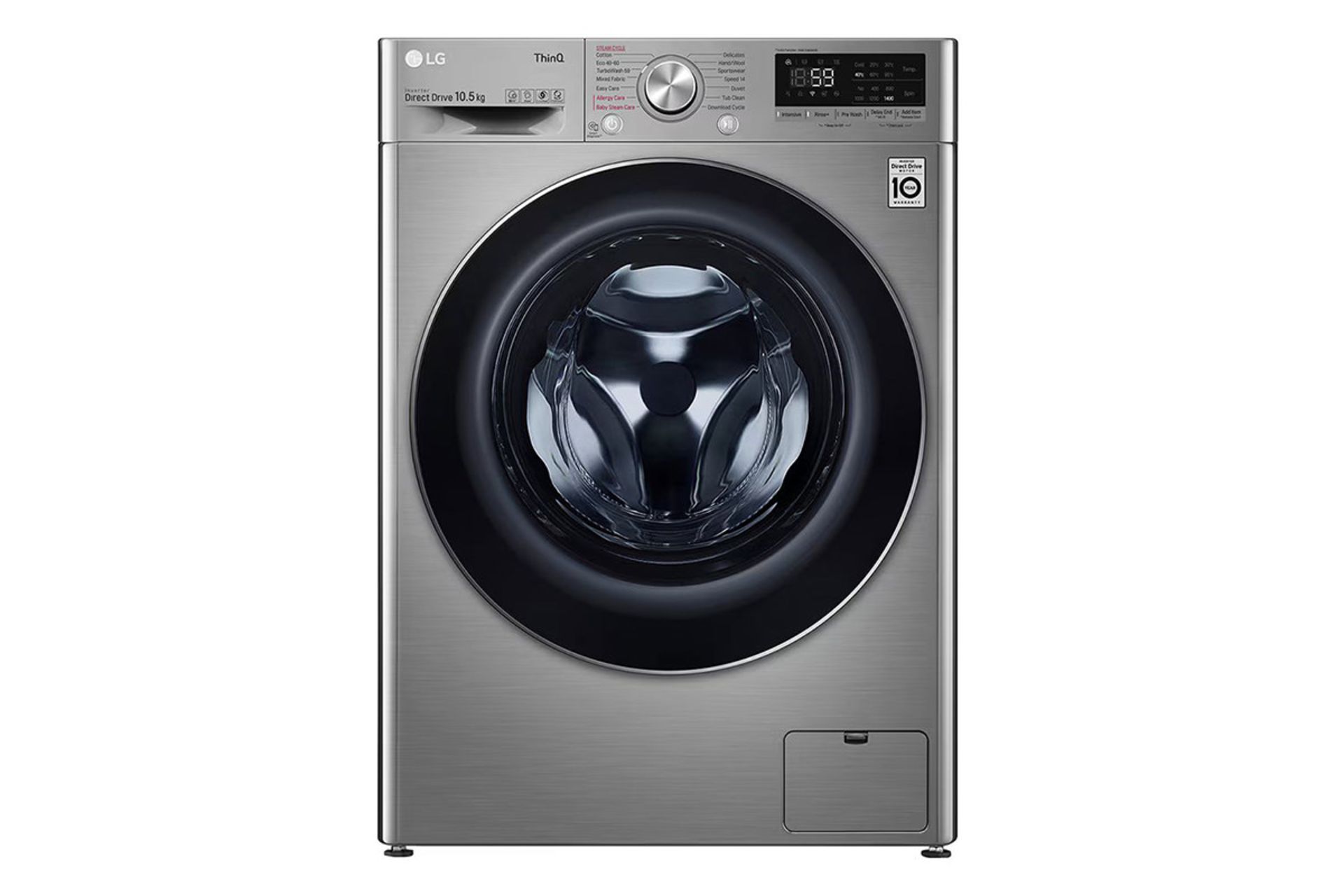 ماشین لباسشویی سامسونگ LG F4V710 نمای جلو رنگ نقره ای