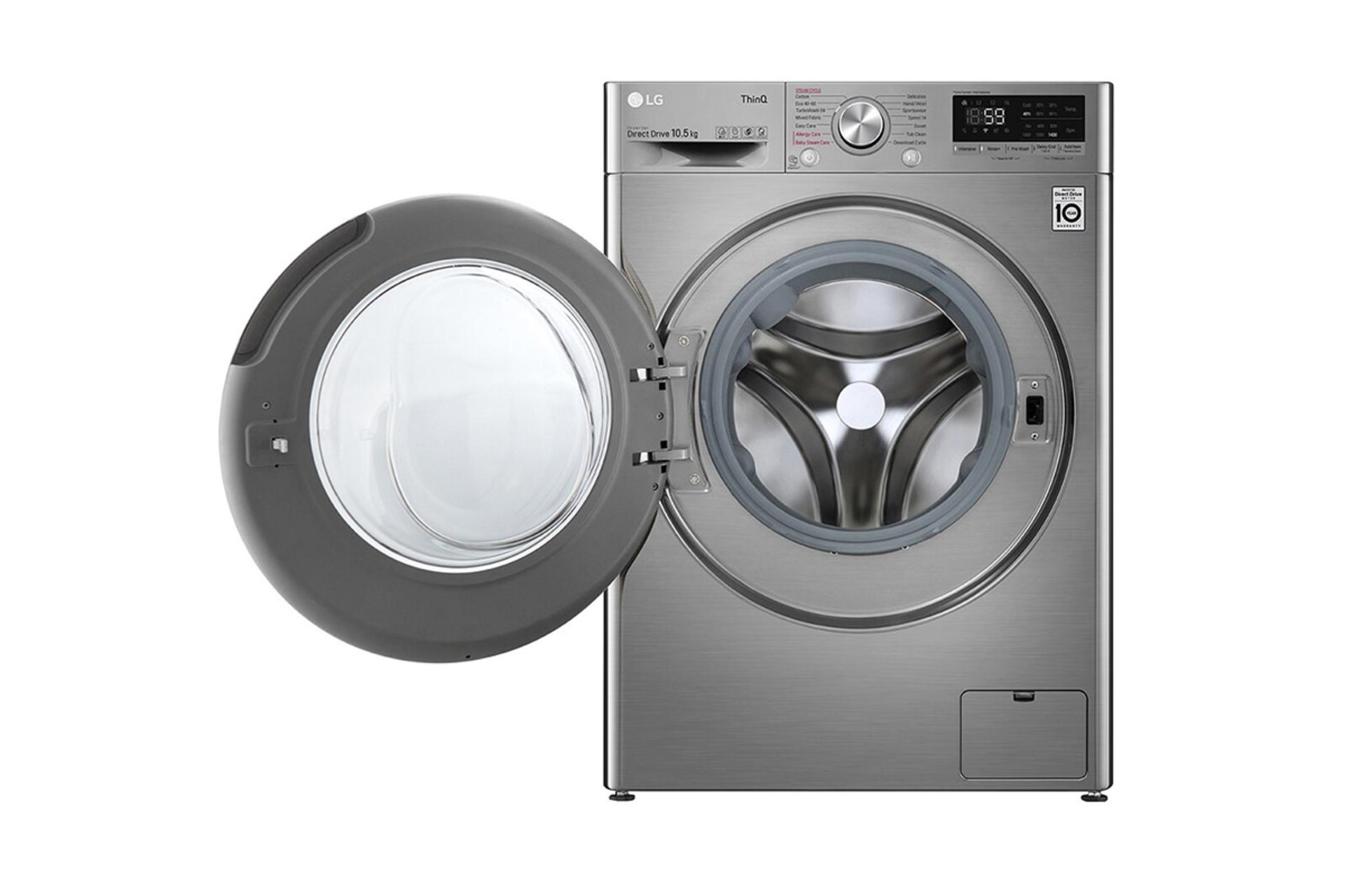 ماشین لباسشویی سامسونگ LG F4V710 نمای جلو درب باز